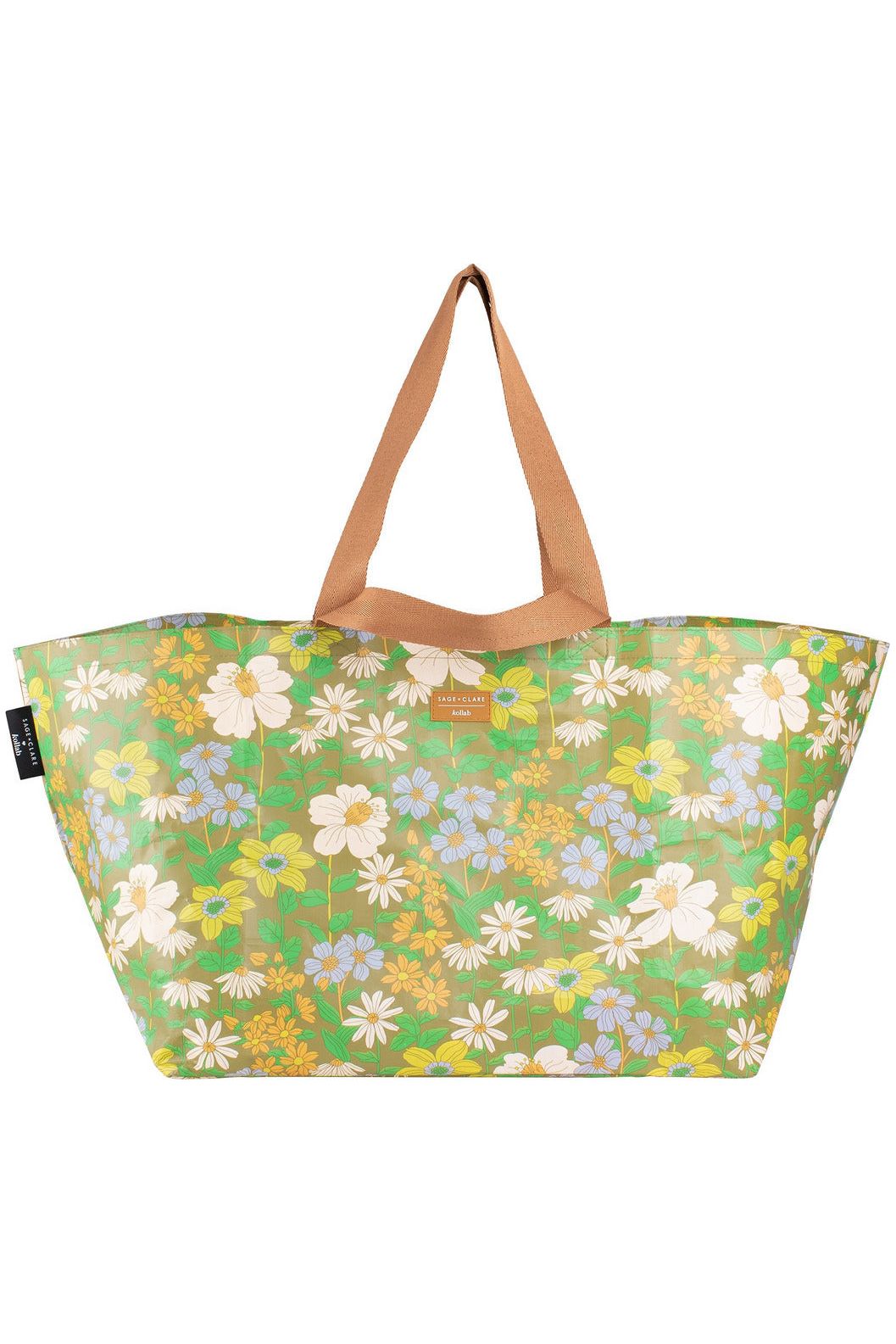 Kollab Beach Bag - Floria - Sage x Clare Collaboration