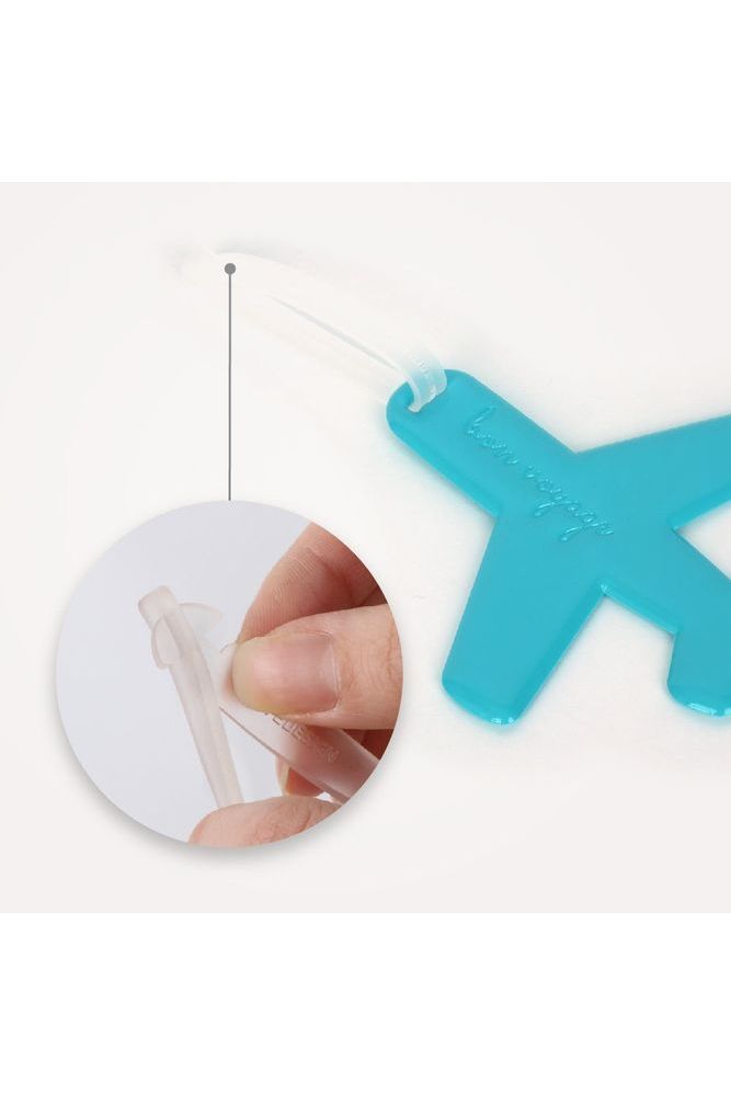 LUGGAGE TAG AIRPLANE - BLUE