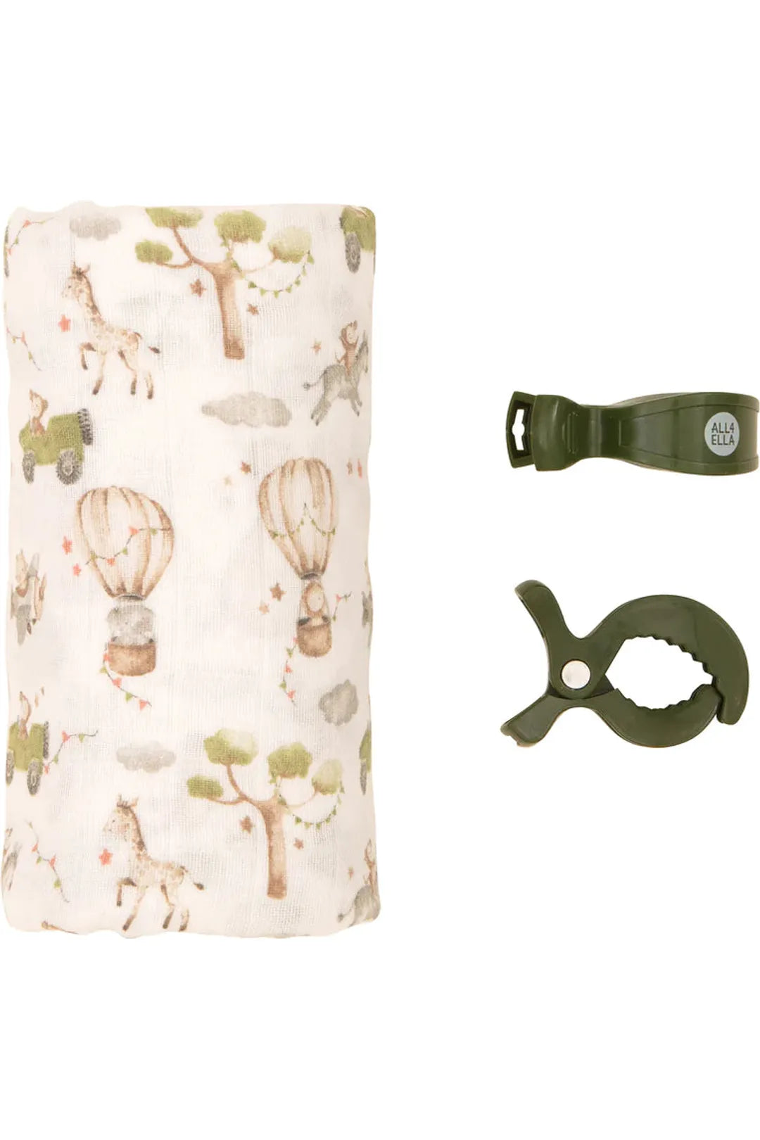 Muslin Wrap + Pram Pegs - Monkey Carnival