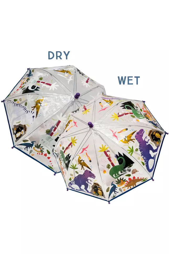 Colour Changing Umbrella - Dino Transparent