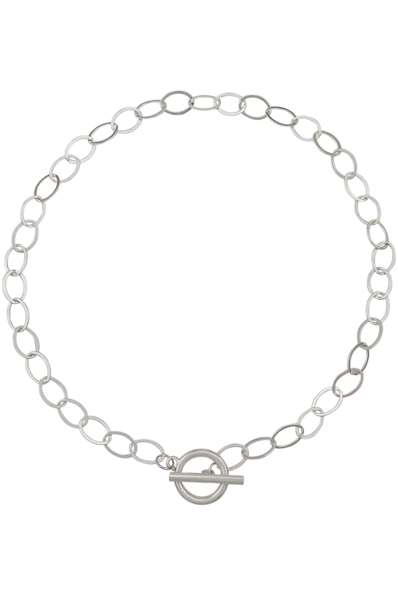 Silver Mini Oval Fob Necklace