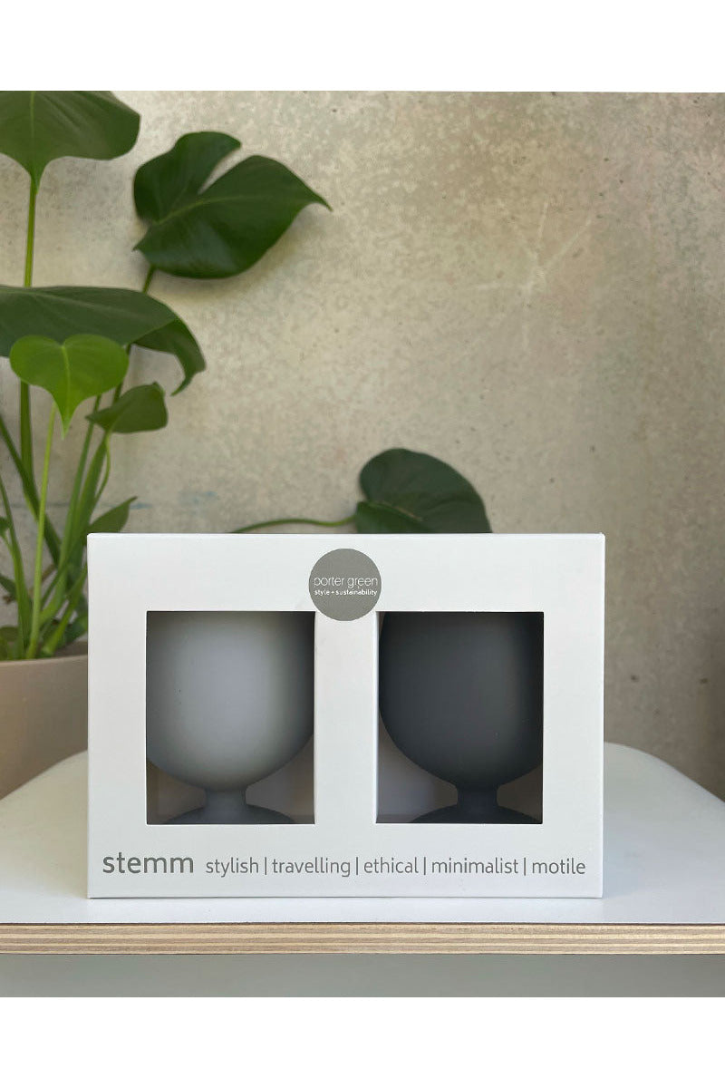 Stemm/ Unbreakable Silicone Wine Glasses - Whitehorse - Smoke/Storm