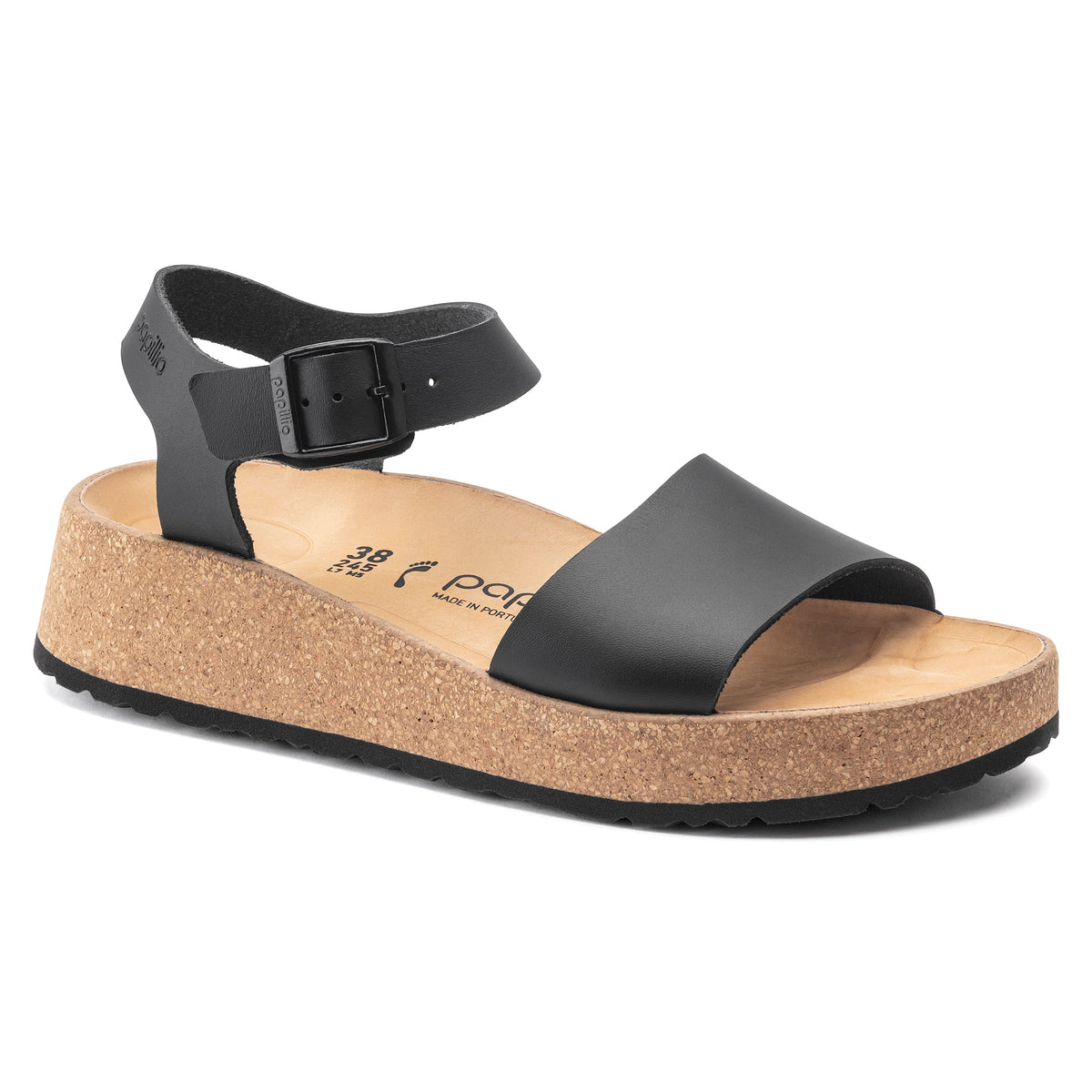 Glenda - Smooth Black Leather - Narrow
