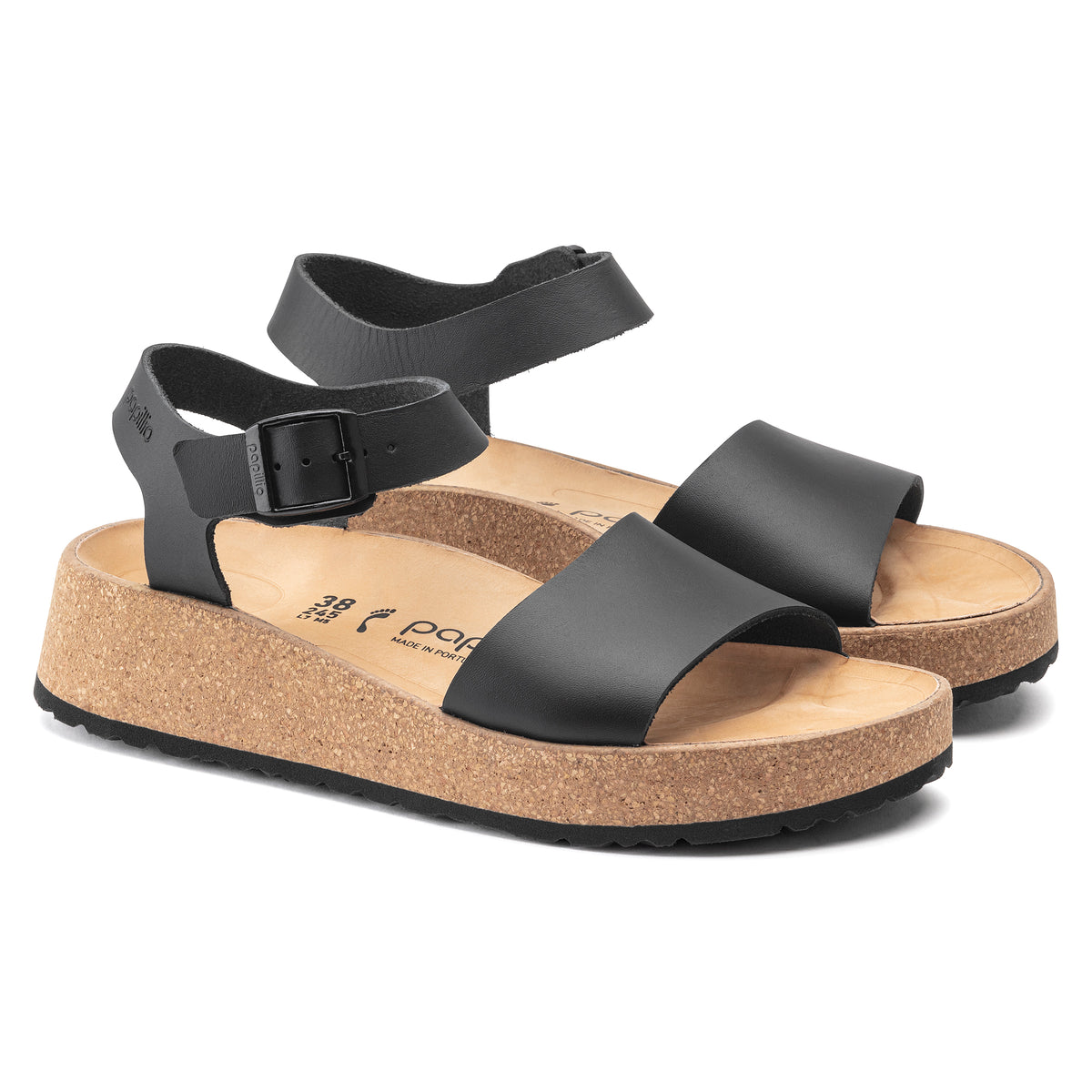 Glenda - Smooth Black Leather - Narrow