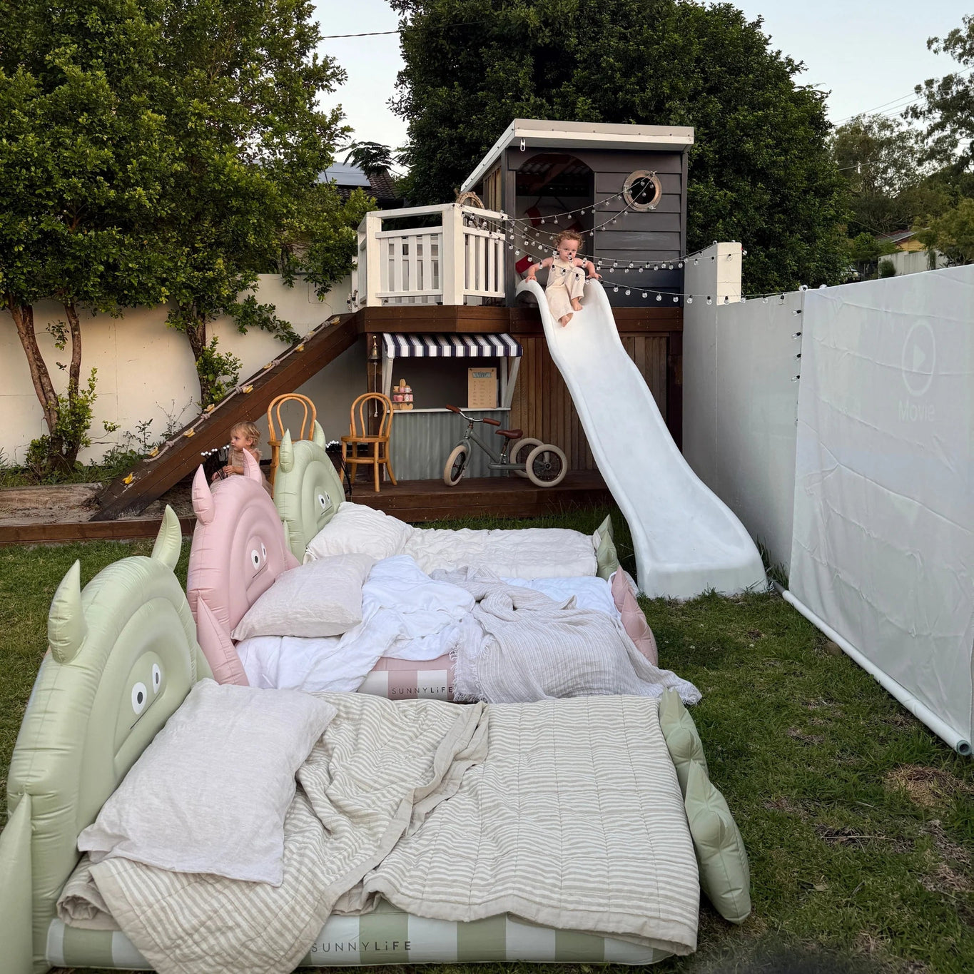 Kids Sleepover Bed - Pink Monster
