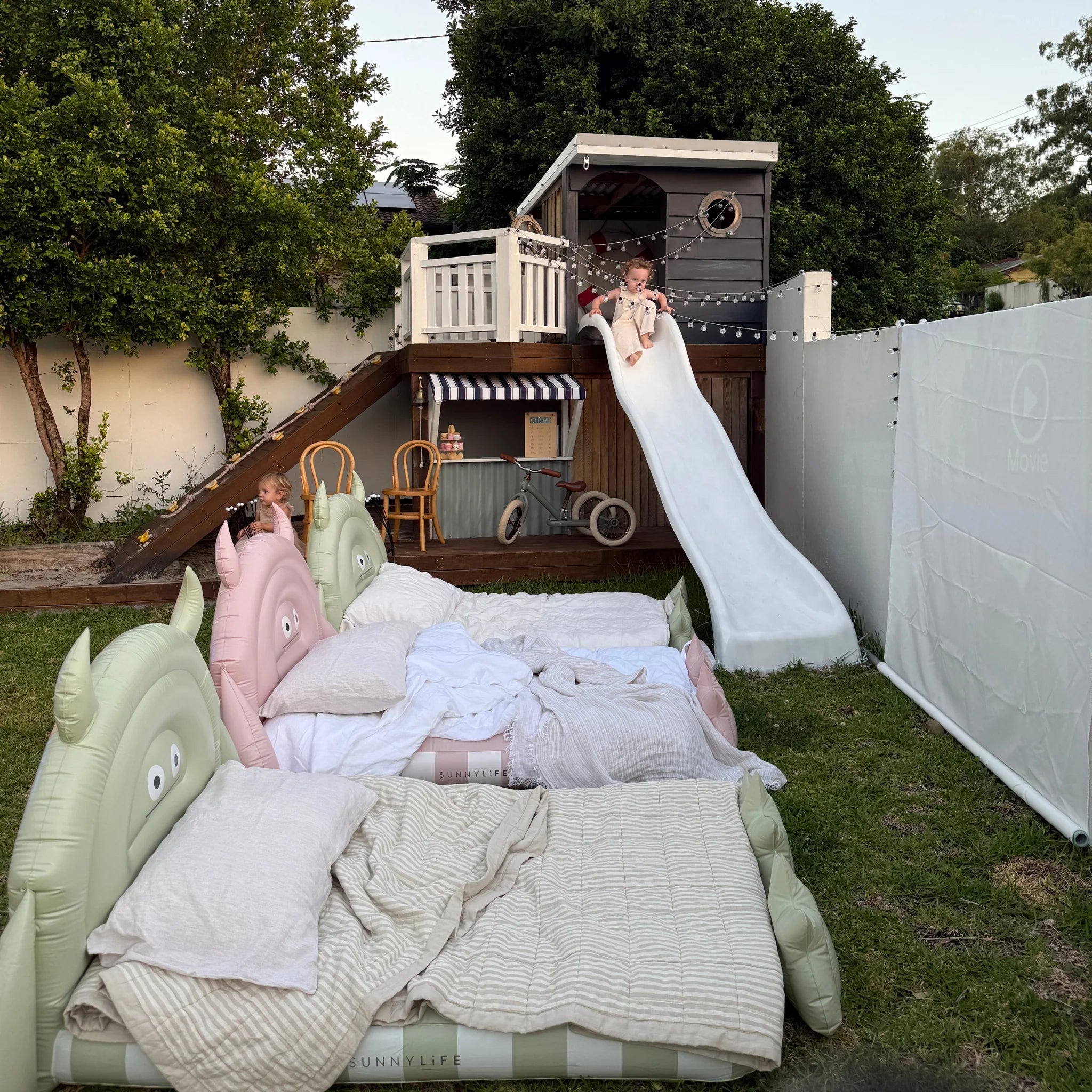 Kids Sleepover Bed - Pink Monster