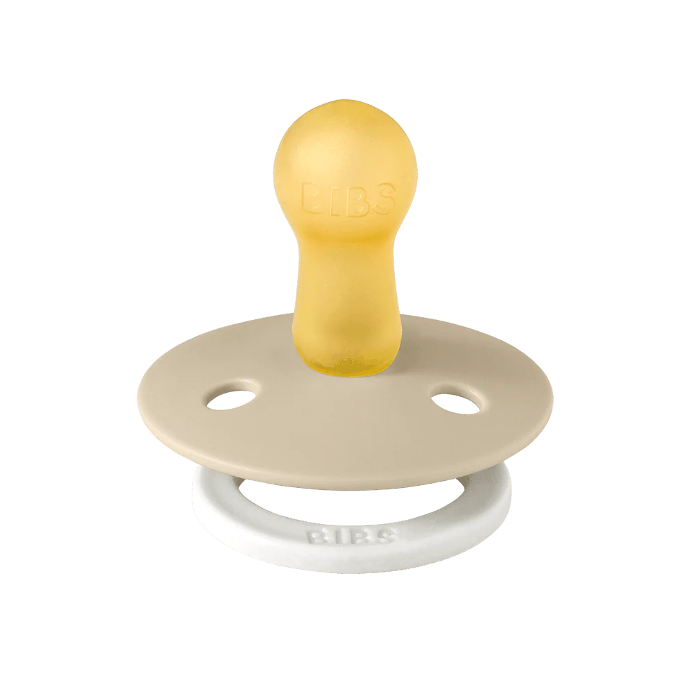 BIBS 'Night Glow' Round Pacifier - Vanilla/Dark Oak