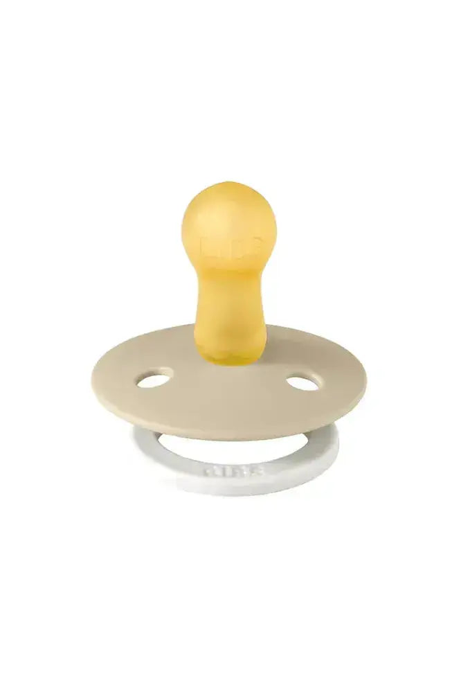 BIBS 'Night Glow' Round Pacifier - Vanilla/Dark Oak