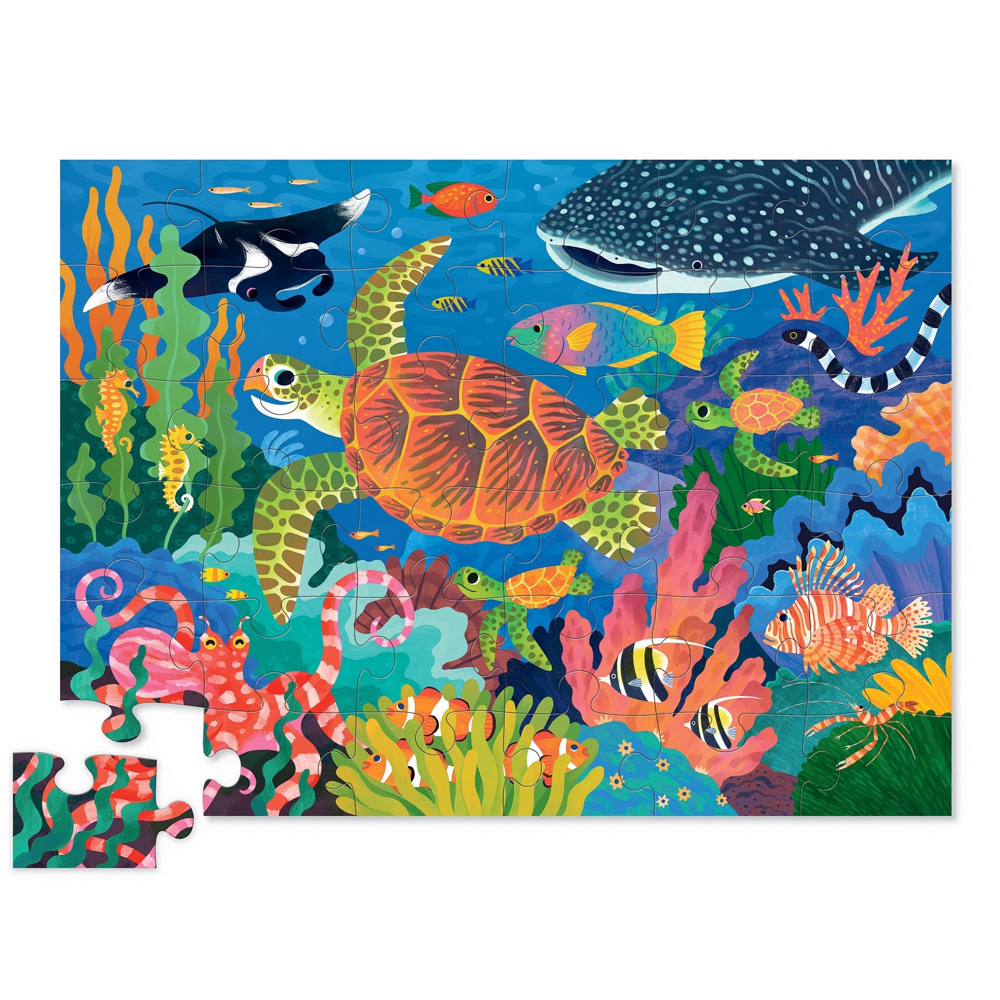 Classic Floor Puzzle - 36 pc - Sea Turtle (Foil Stamped)