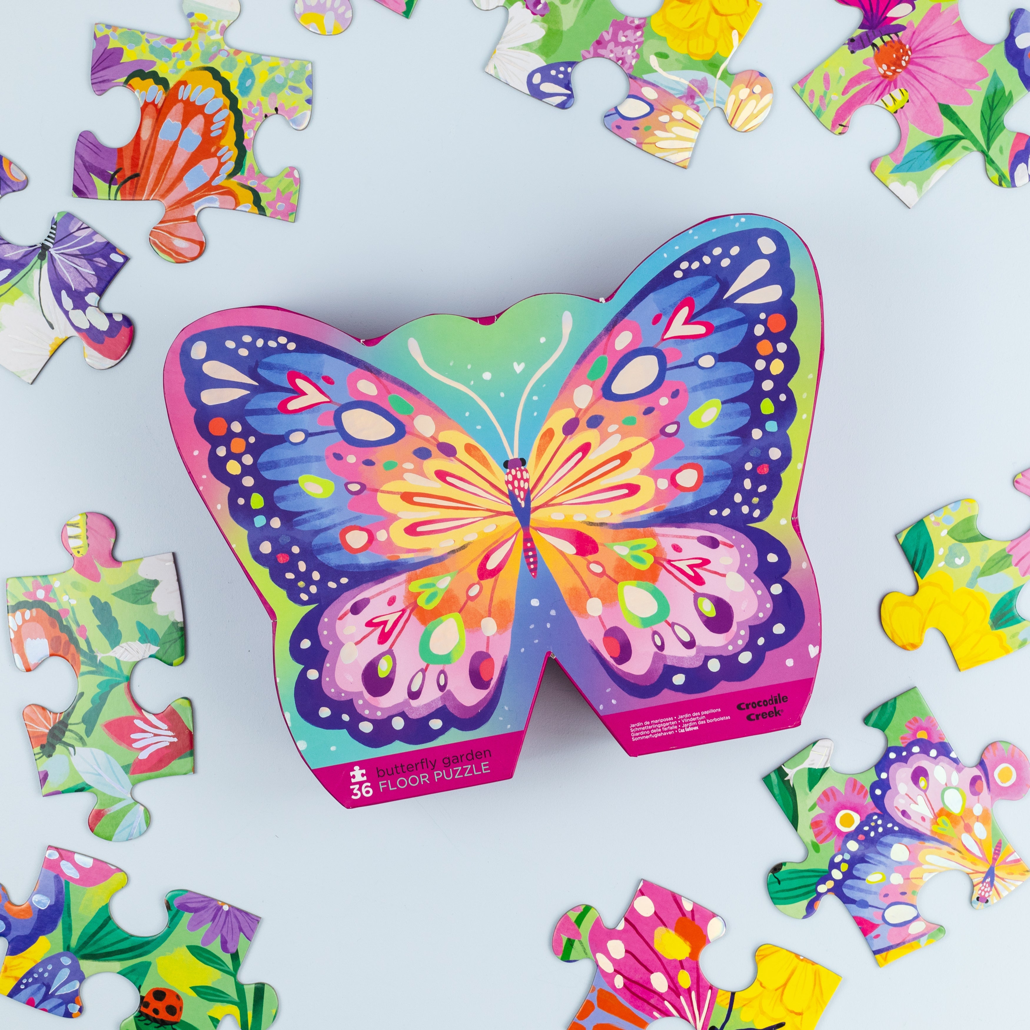 Classic Floor Puzzle - 36 pc - Butterfly Garden (Foil Stamped)