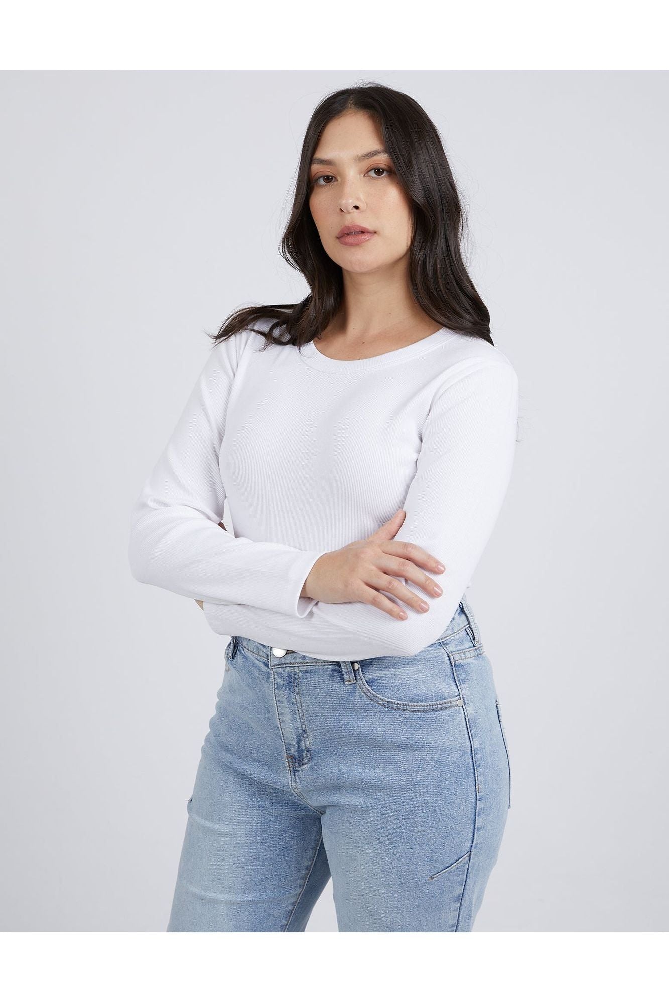 SCOOP L/S RIB - WHITE