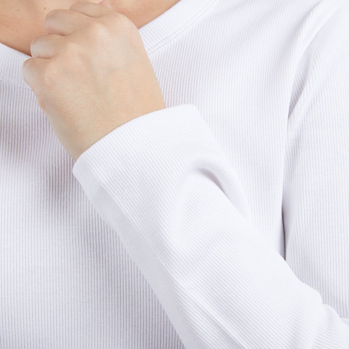 SCOOP L/S RIB - WHITE