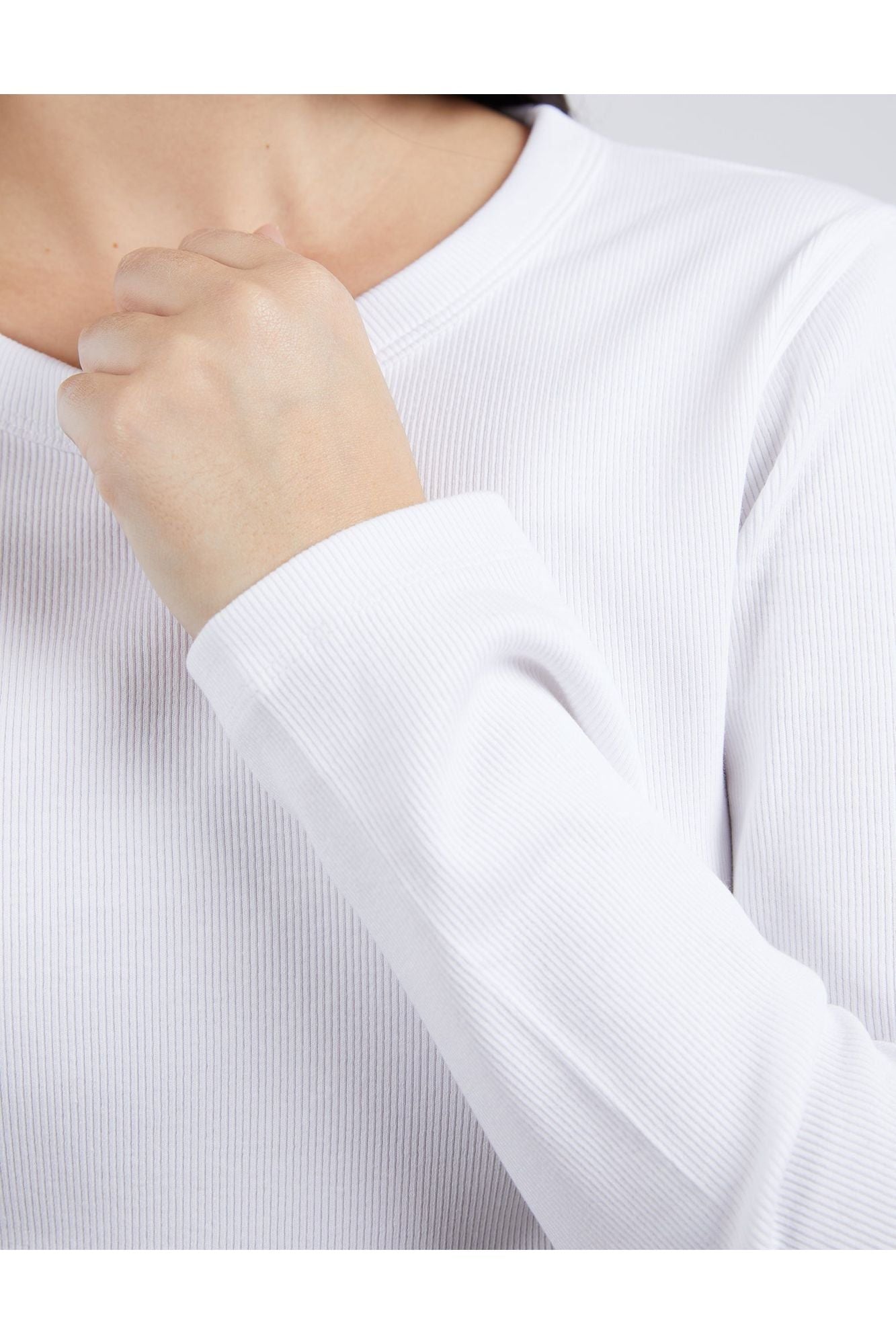 SCOOP L/S RIB - WHITE