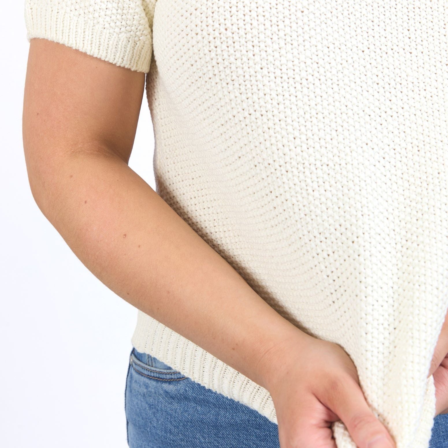 BLAIR SHORT SLEEVE KNIT - VINTAGE WHITE