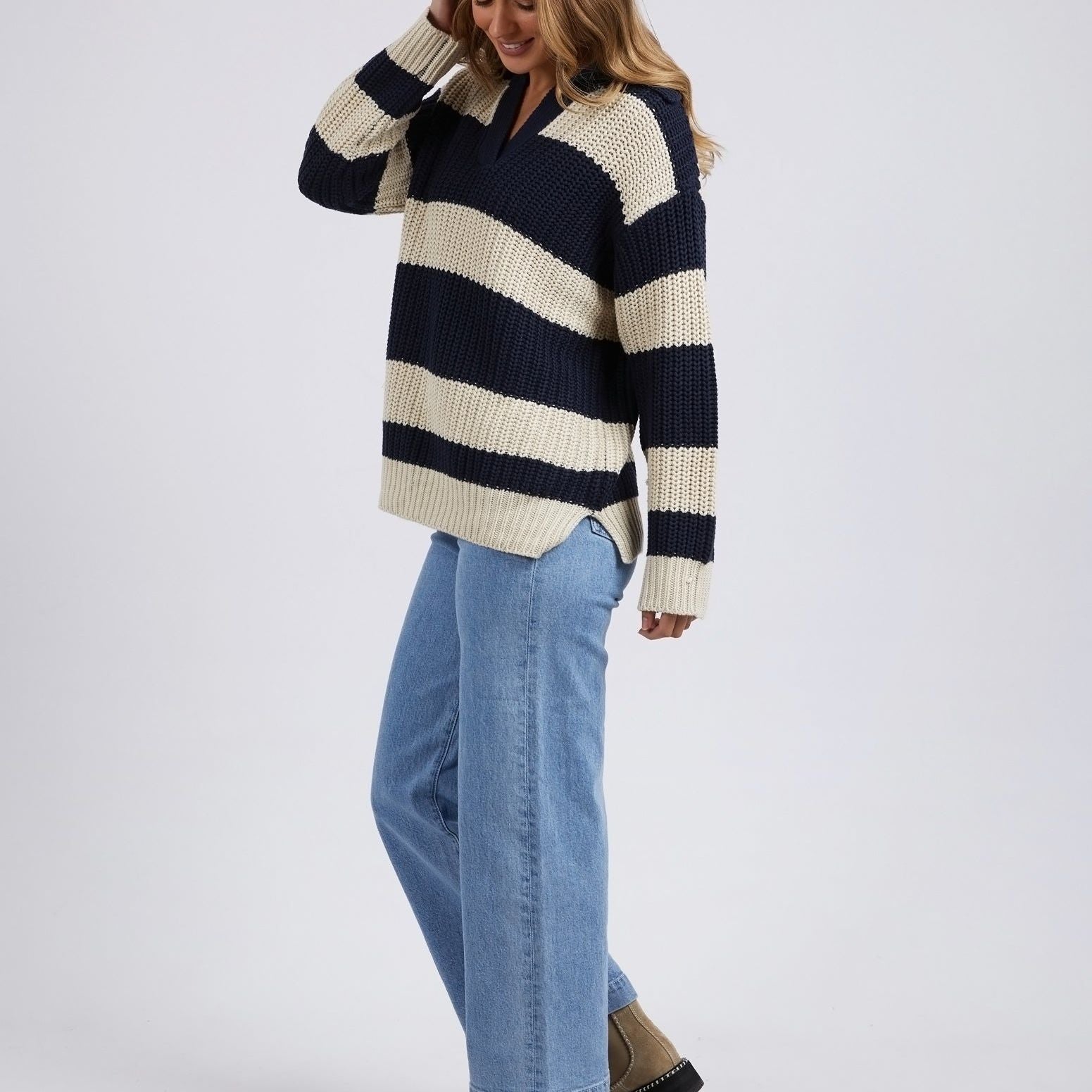 ESTELLA STRIPE KNIT - NAVY