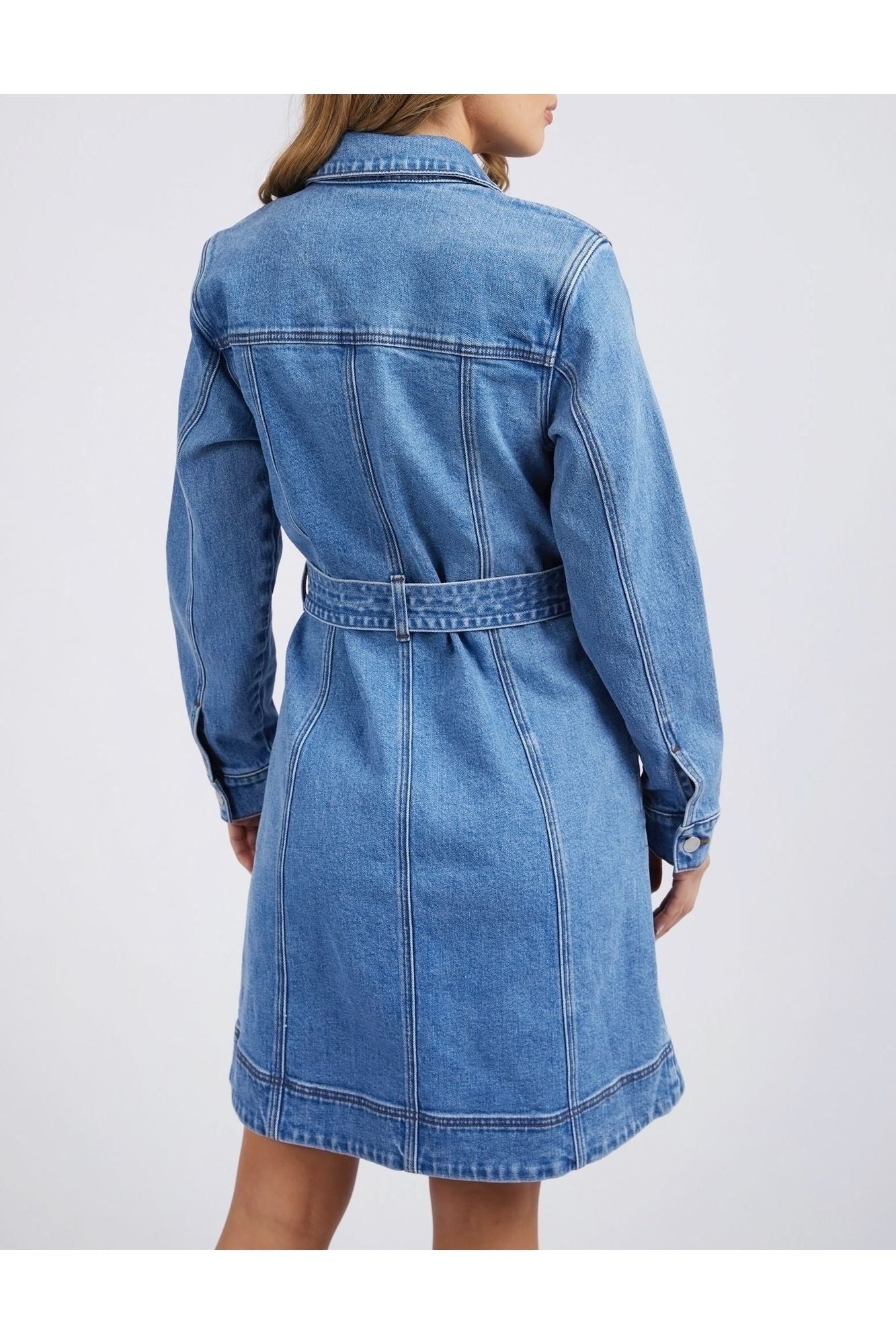 RILEY DENIM DRESS - BLUE