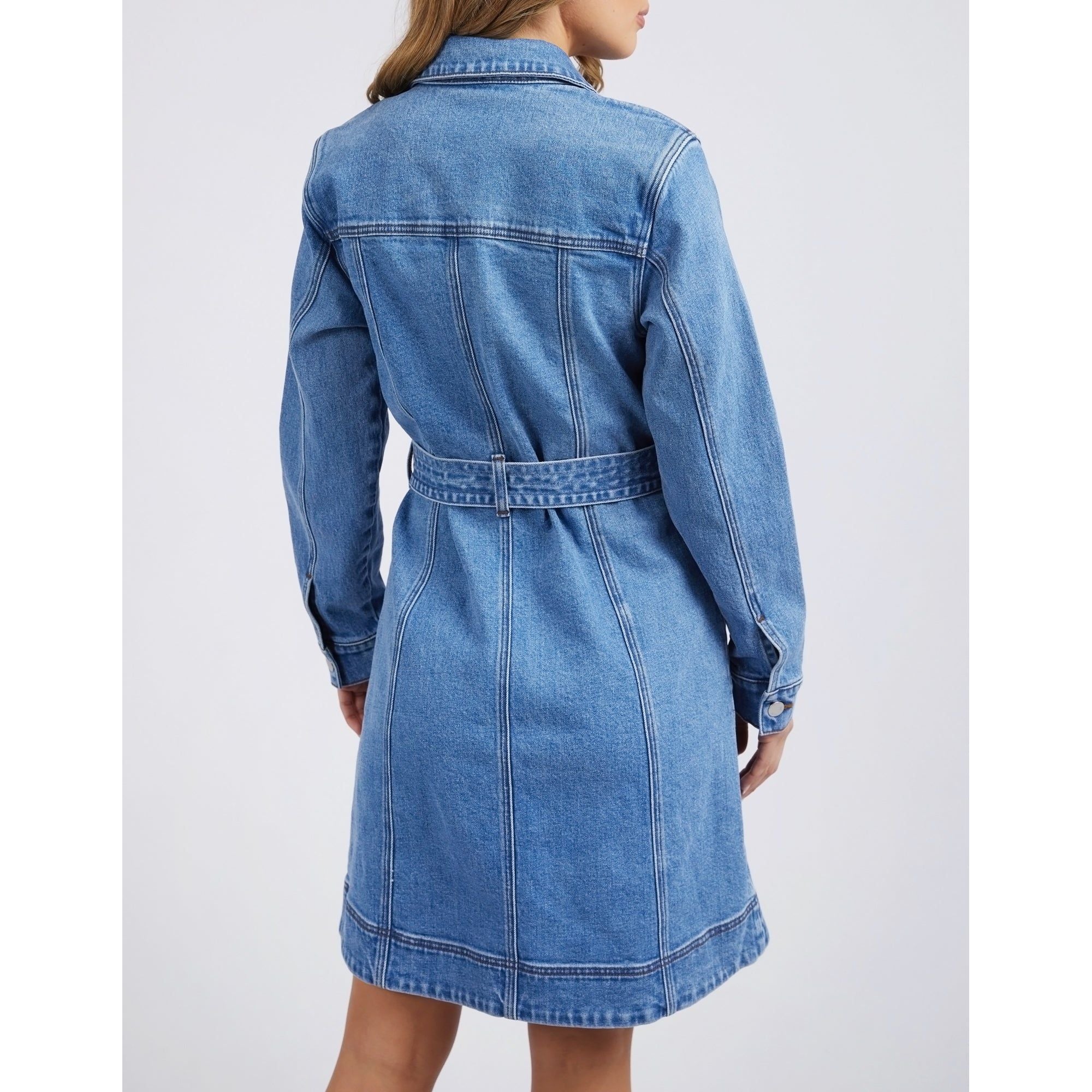 RILEY DENIM DRESS - BLUE