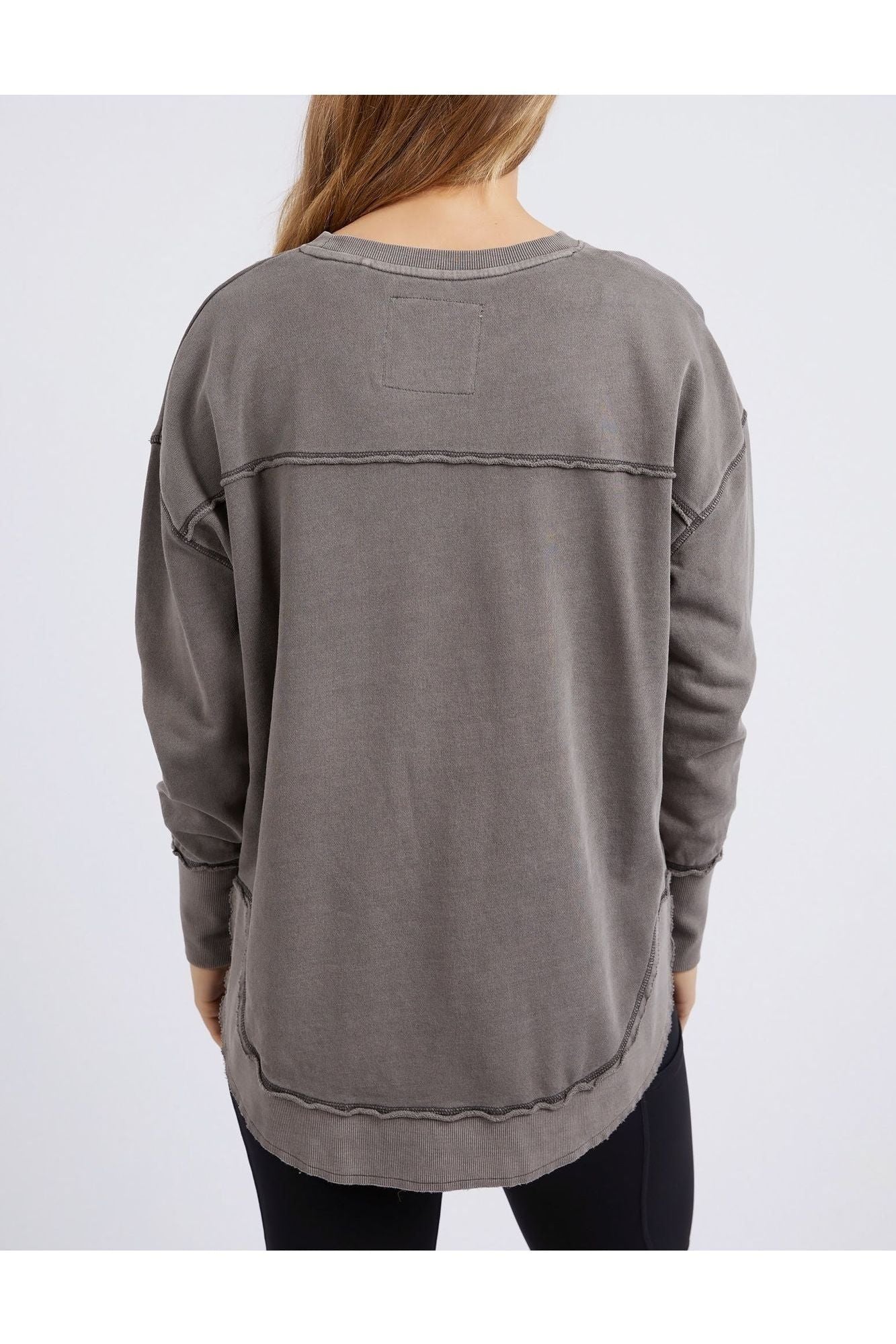 WASHED SIMPLIFIED CREW - CHOCOLATE BROWN