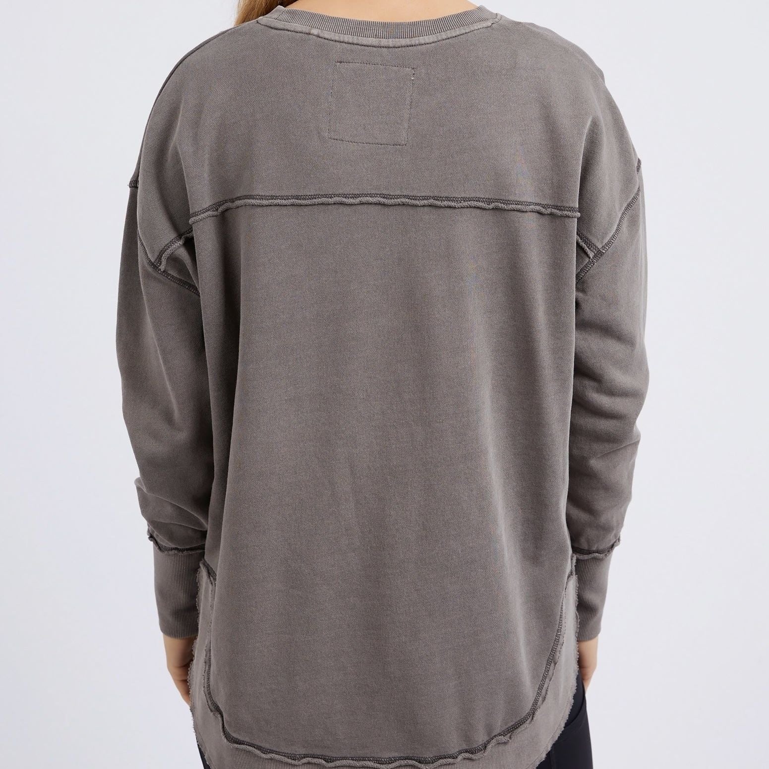 WASHED SIMPLIFIED CREW - CHOCOLATE BROWN