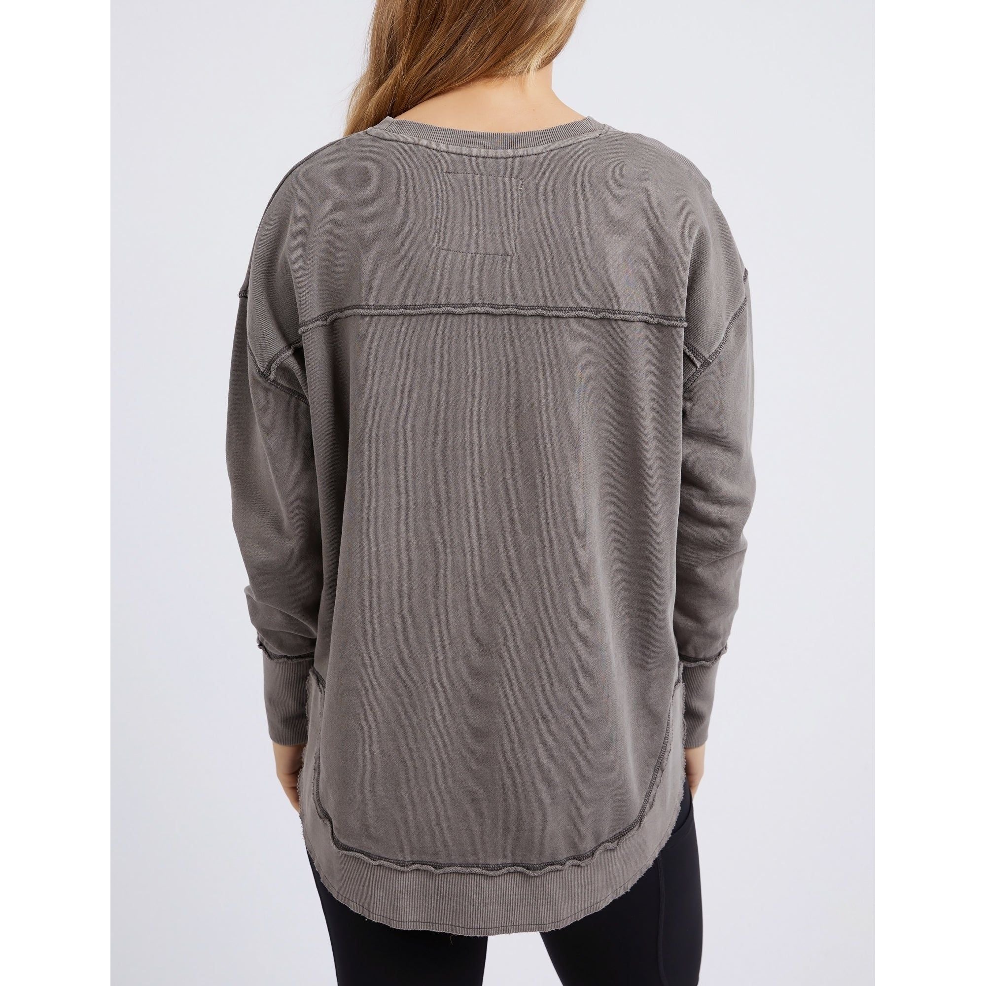 WASHED SIMPLIFIED CREW - CHOCOLATE BROWN