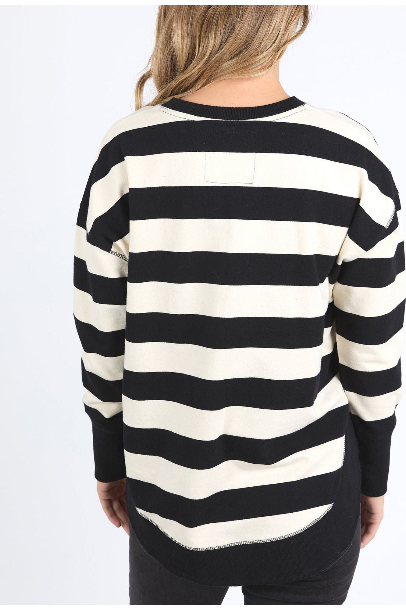 STRIPED DELILAH CREW - BLACK
