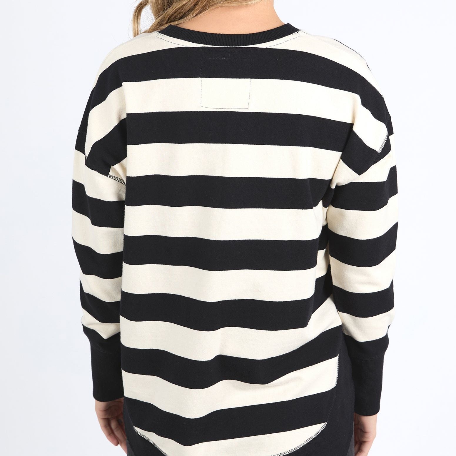 STRIPED DELILAH CREW - BLACK