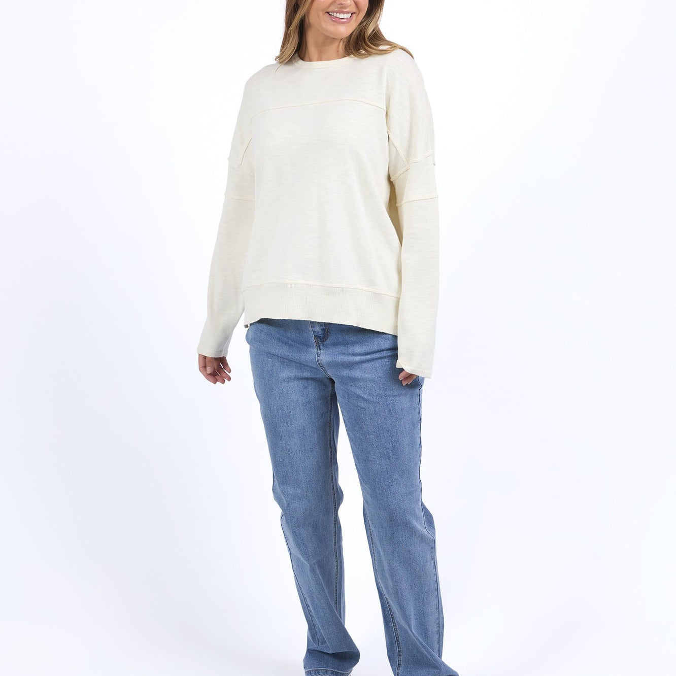 JAYNE THROW ON KNIT - VINTAGE WHITE