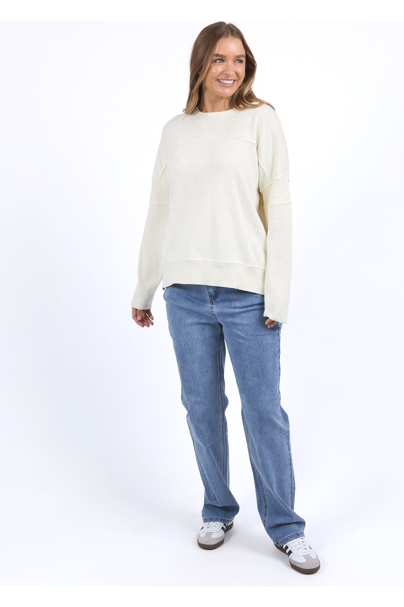 JAYNE THROW ON KNIT - VINTAGE WHITE