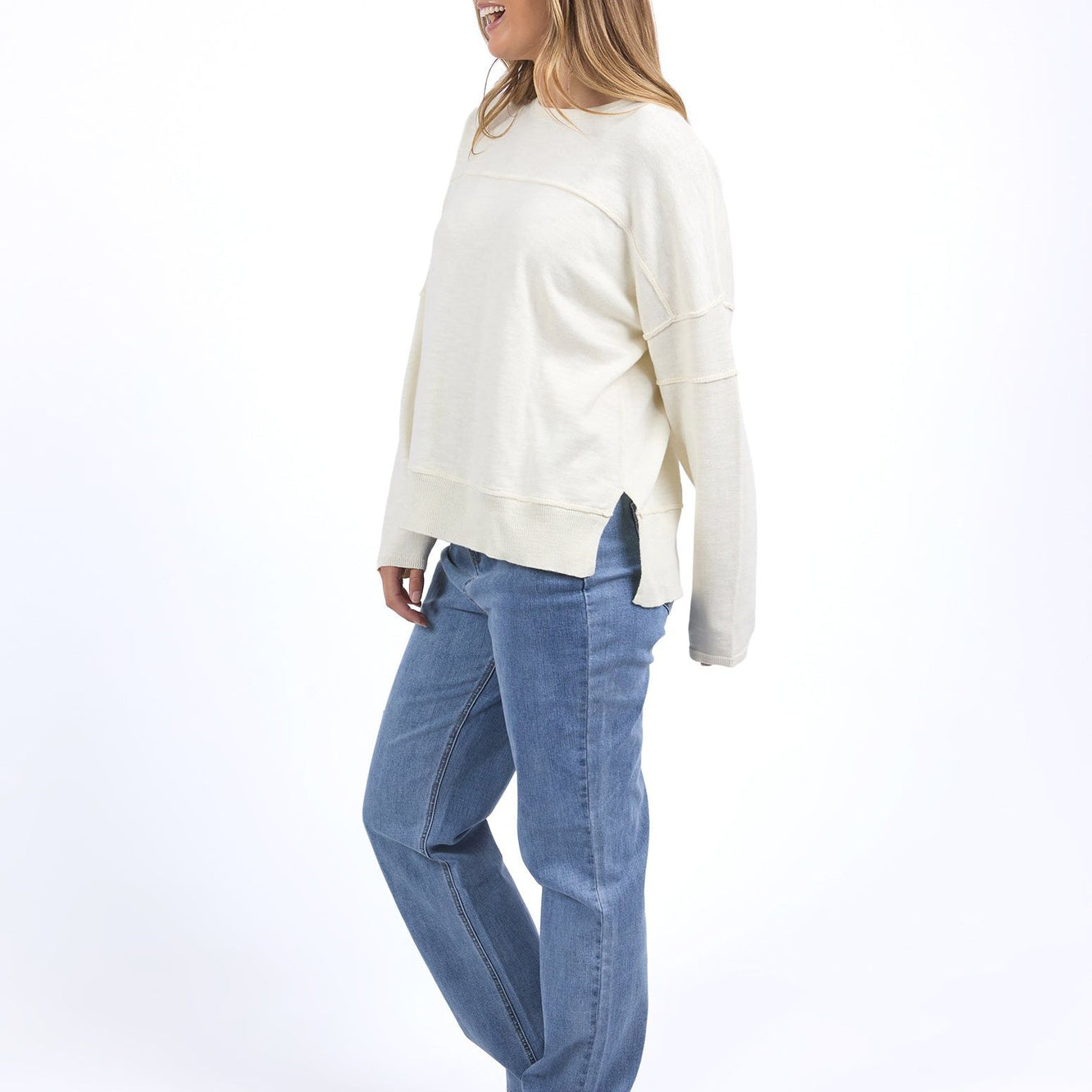 JAYNE THROW ON KNIT - VINTAGE WHITE