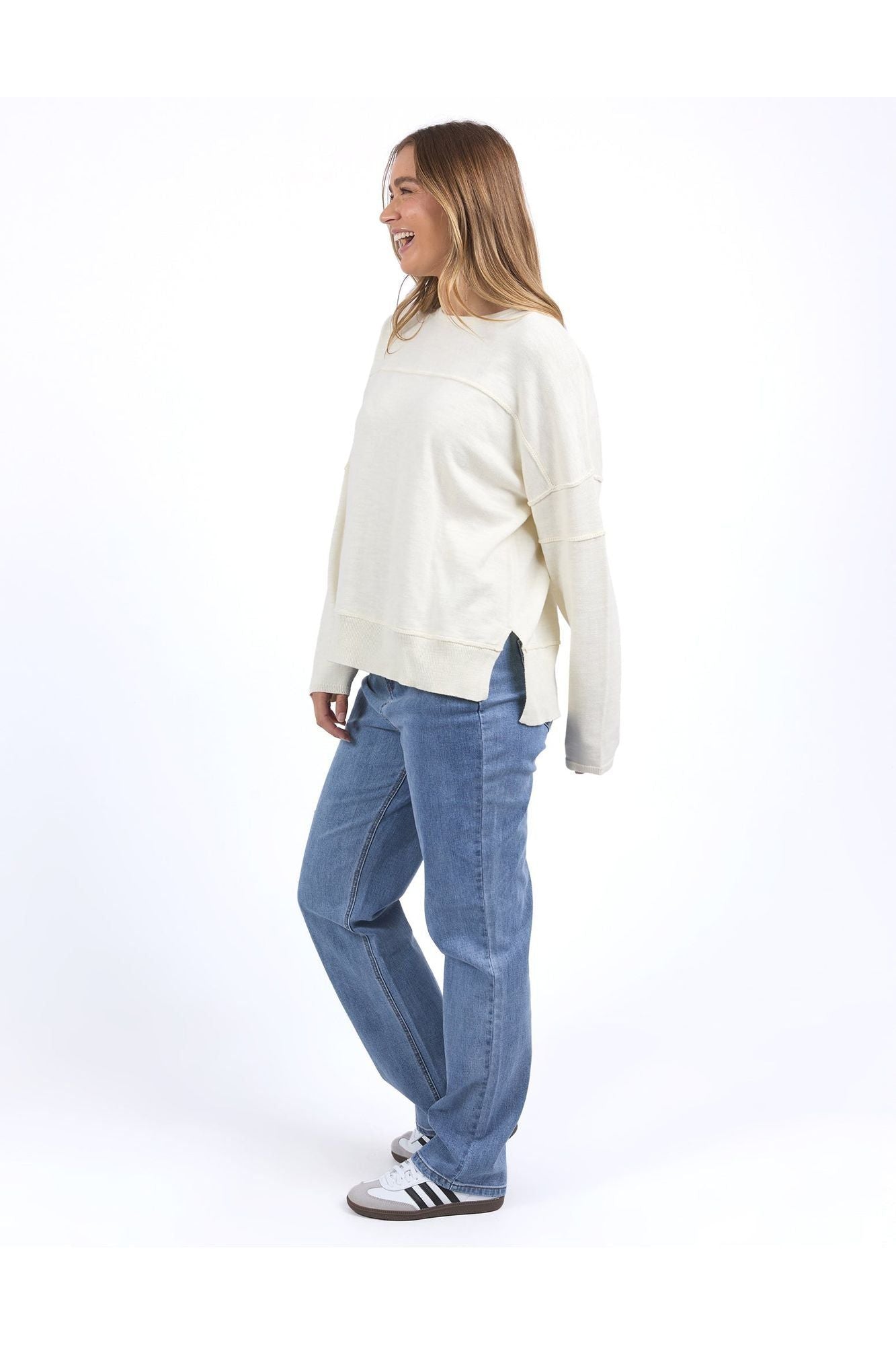 JAYNE THROW ON KNIT - VINTAGE WHITE