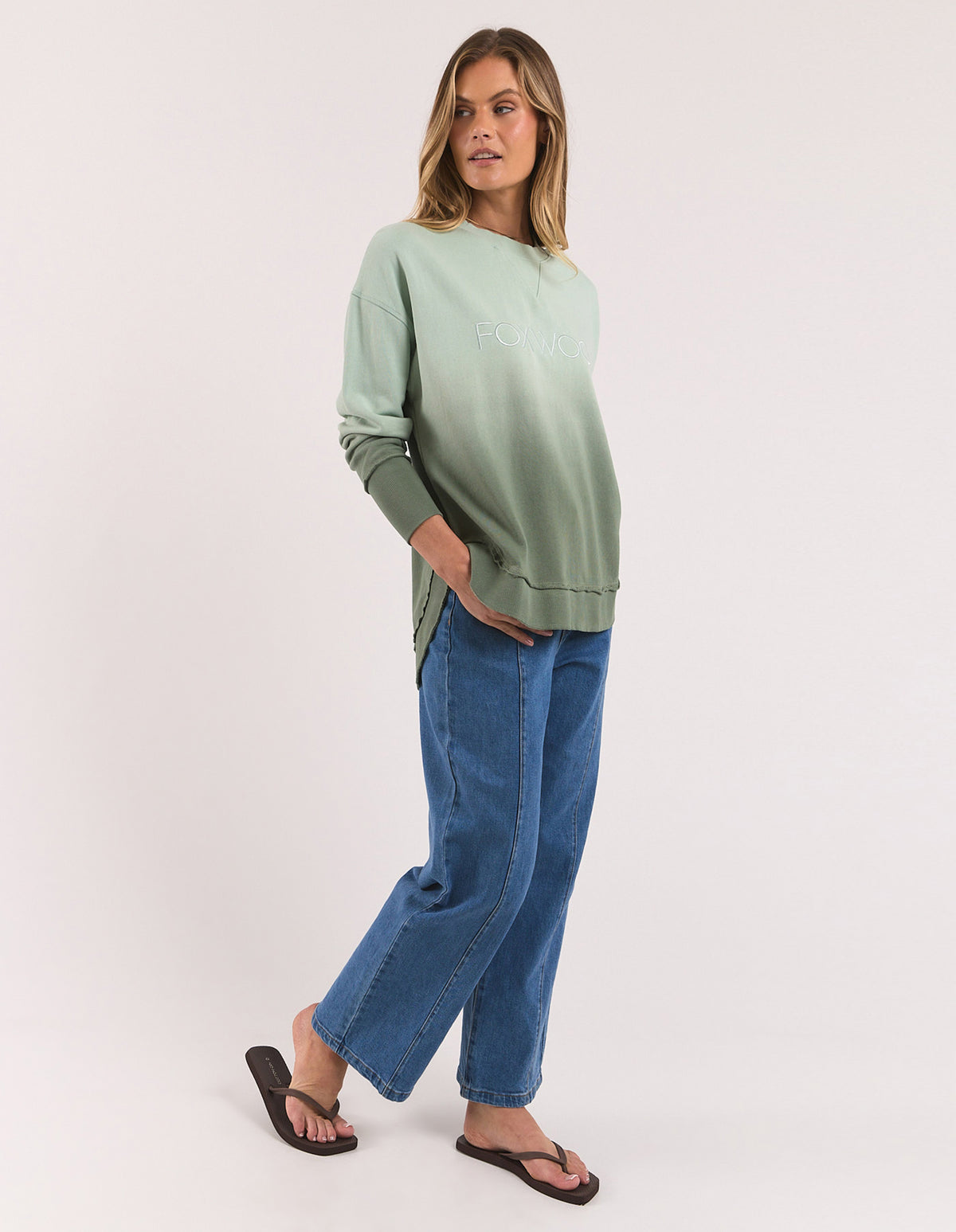 SIMPLIFIED CREW - SAGE OMBRE