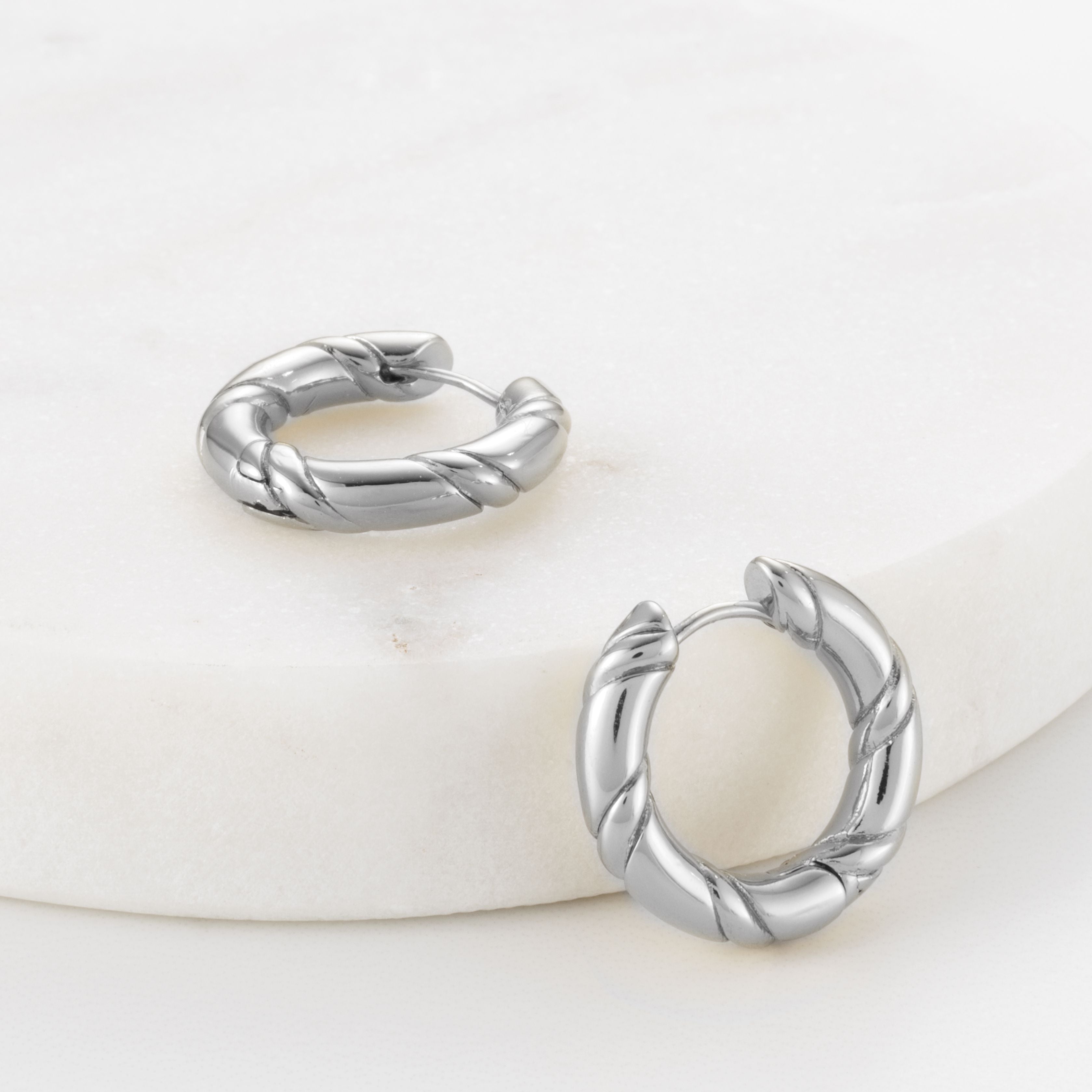 Alannah Hoop Earrings- Silver