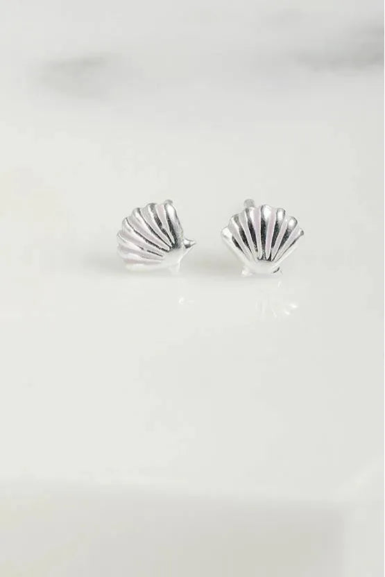 Lilac Shell Stud - Silver
