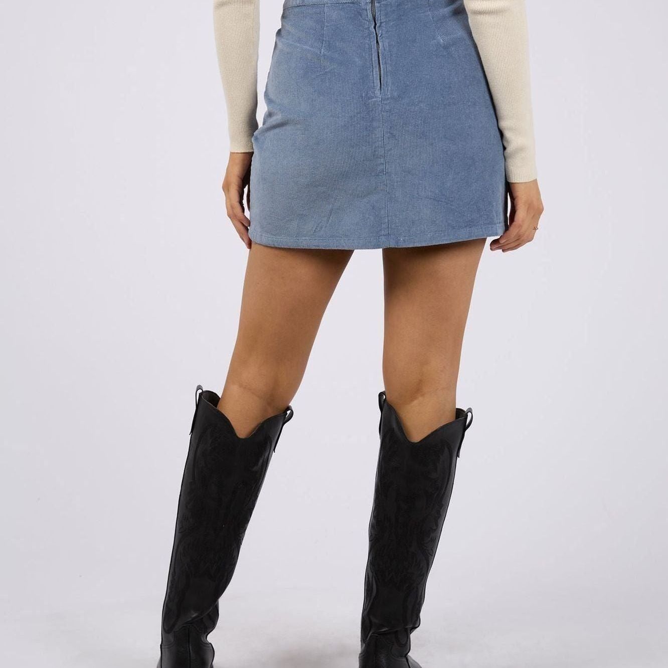 EMMA CORD SKIRT - LIGHT BLUE