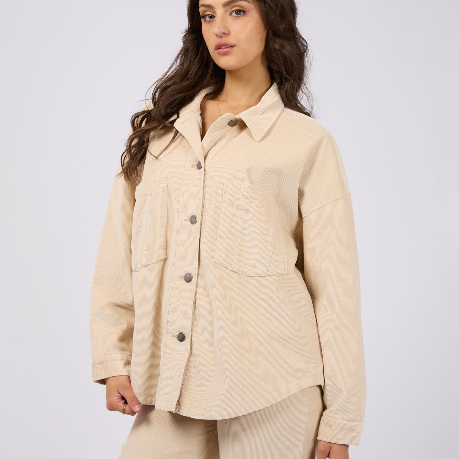 EMMA CORD SHACKET - VANILLA