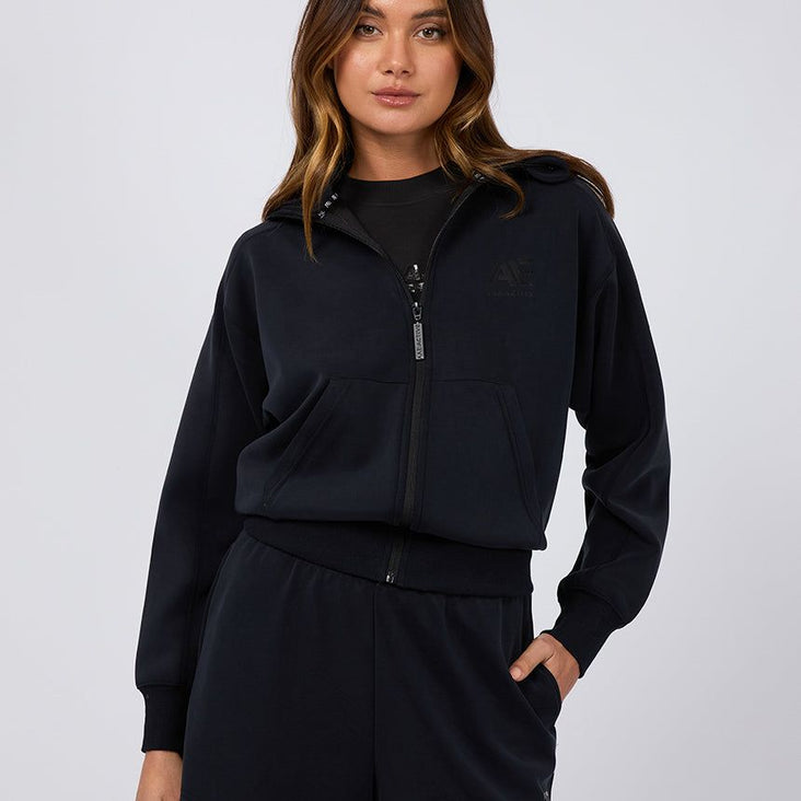 LUXE ACTIVE ZIP THROUGH - BLACK