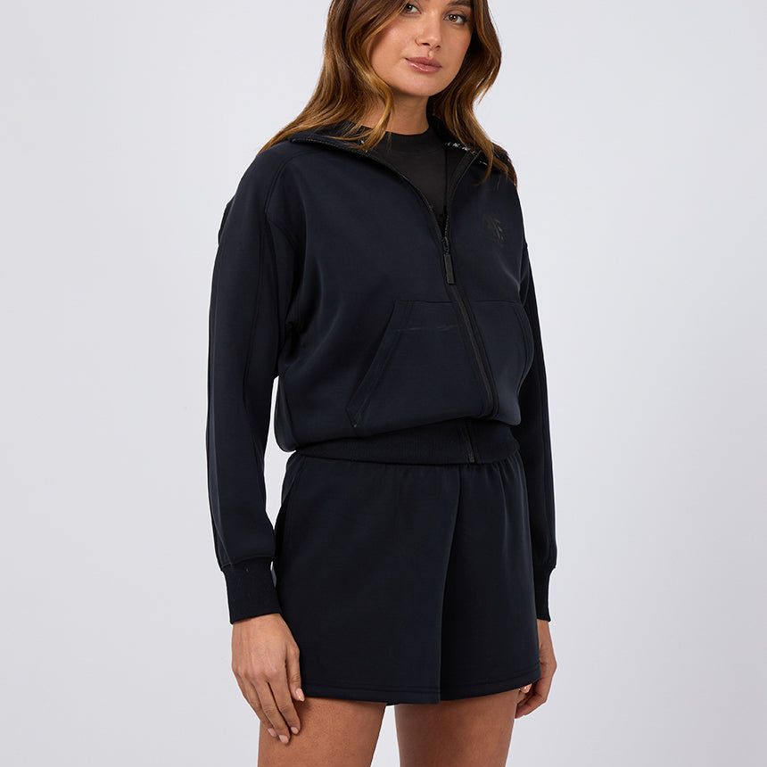 LUXE ACTIVE ZIP THROUGH - BLACK