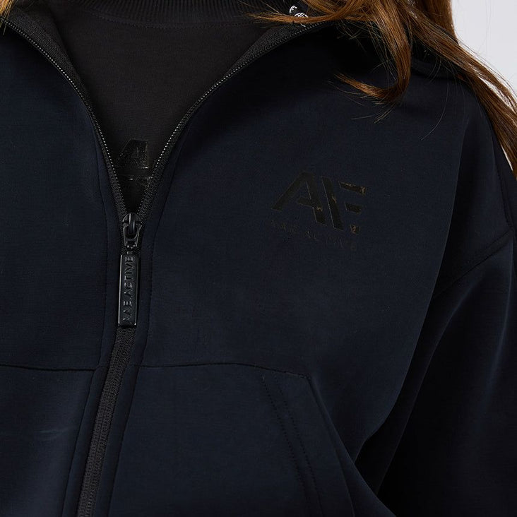 LUXE ACTIVE ZIP THROUGH - BLACK