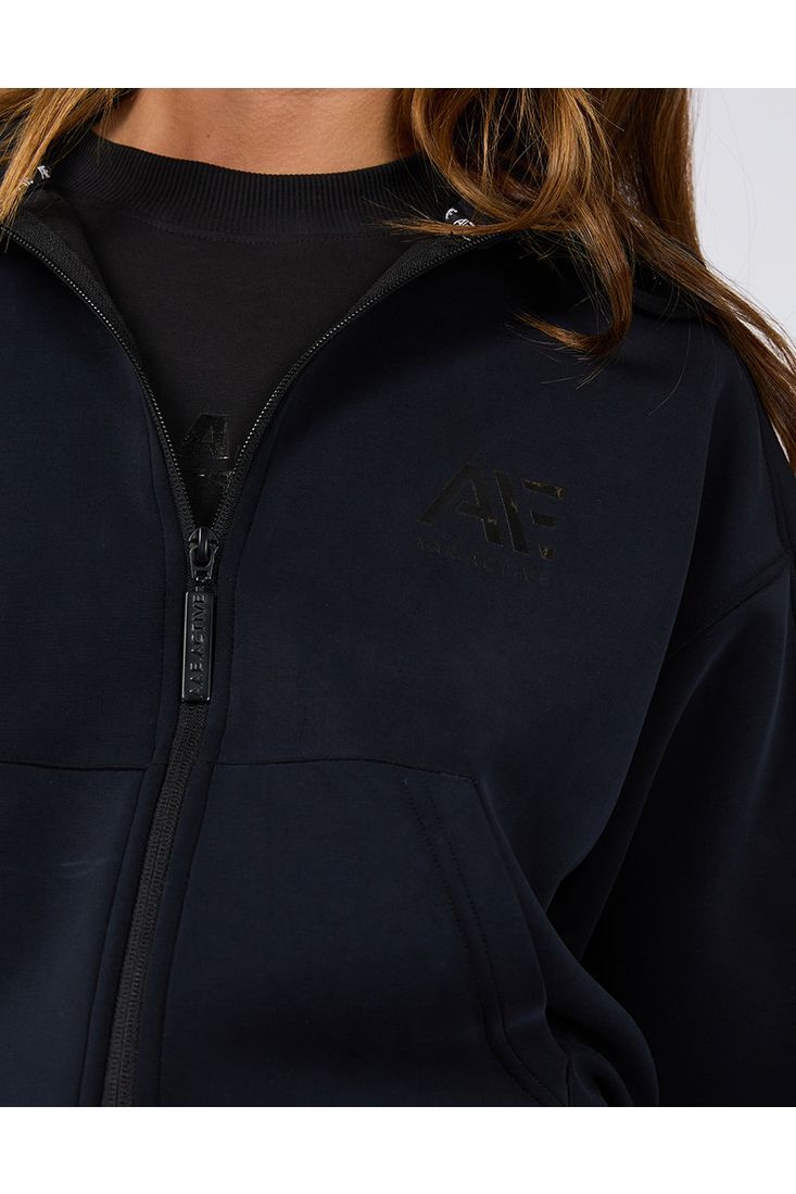 LUXE ACTIVE ZIP THROUGH - BLACK