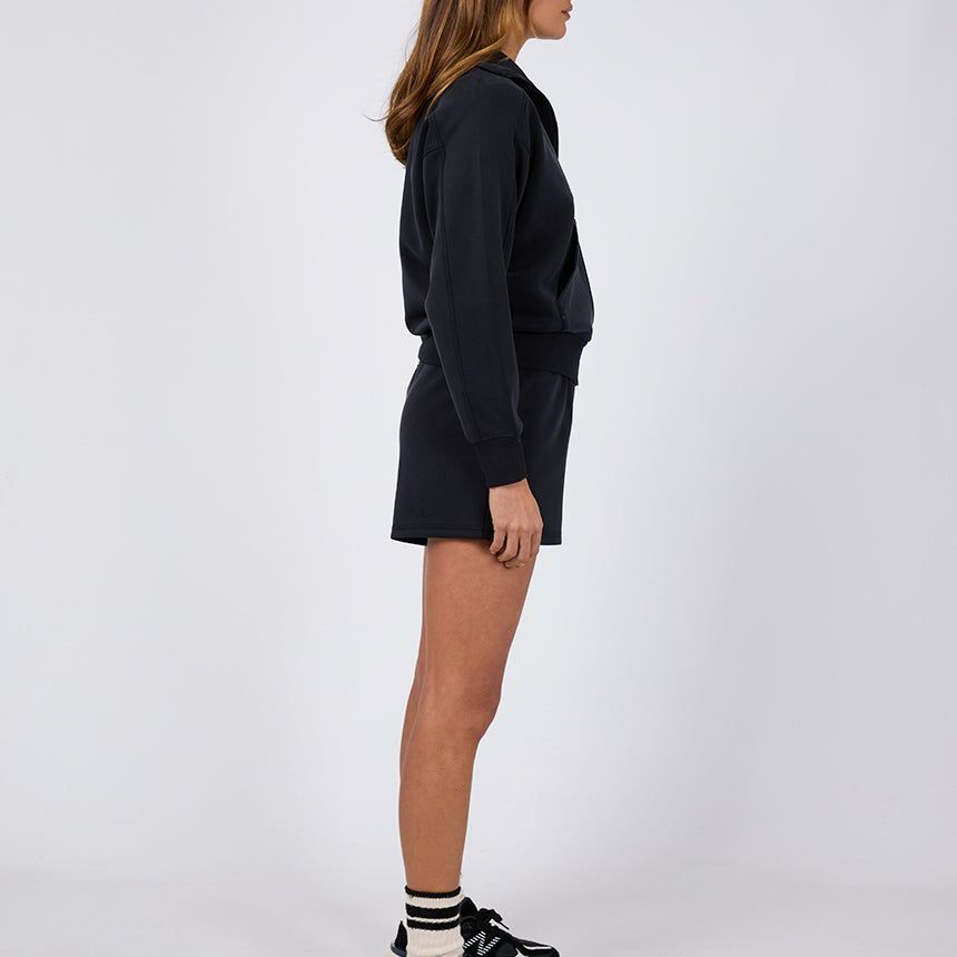LUXE ACTIVE ZIP THROUGH - BLACK