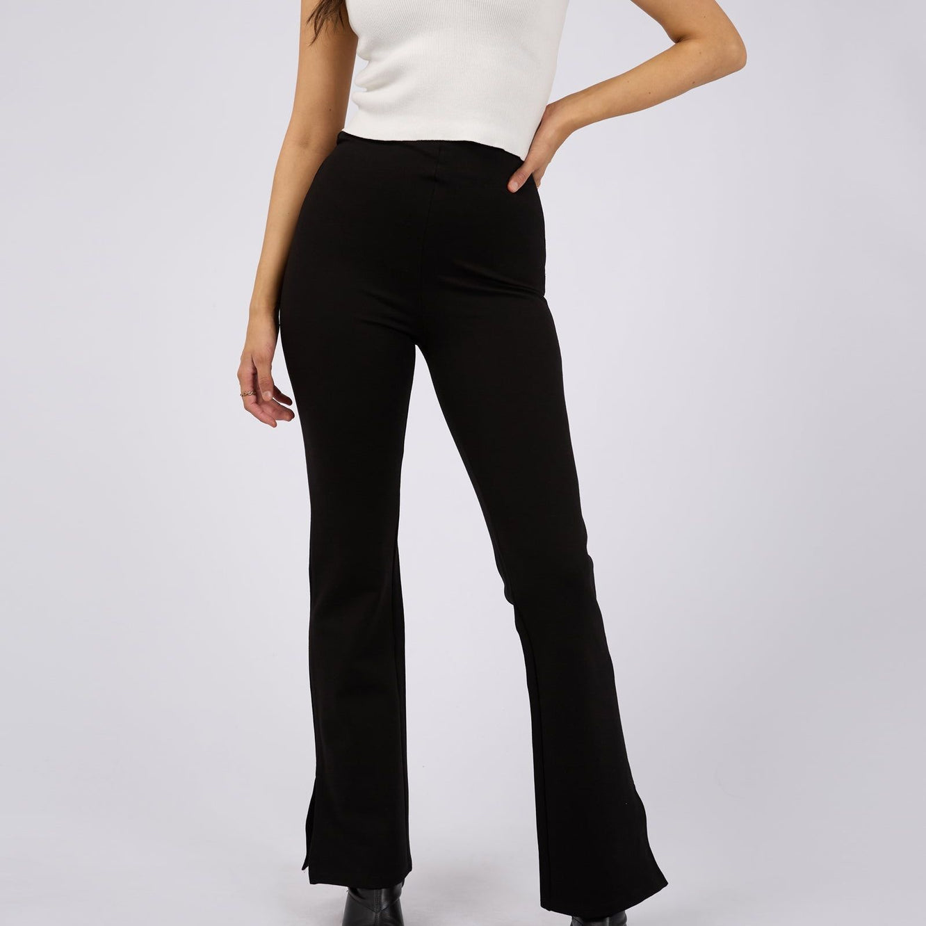JENNER SIDE SPLIT PANT - BLACK