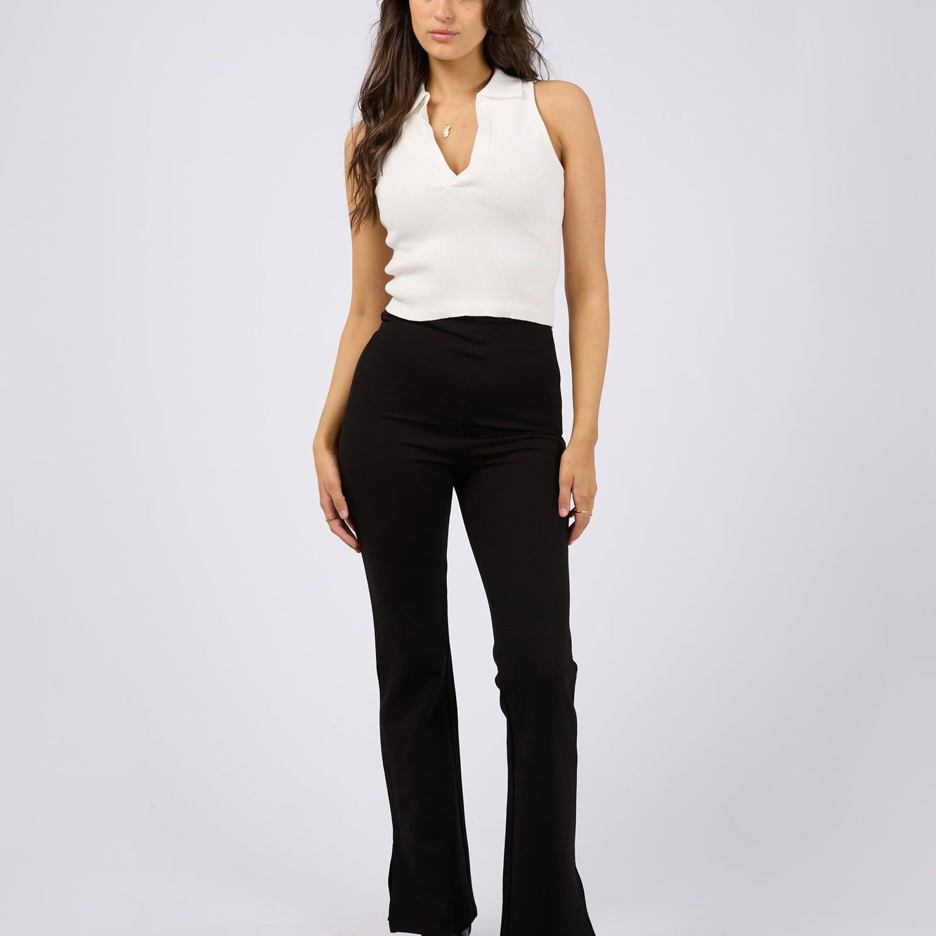 JENNER SIDE SPLIT PANT - BLACK