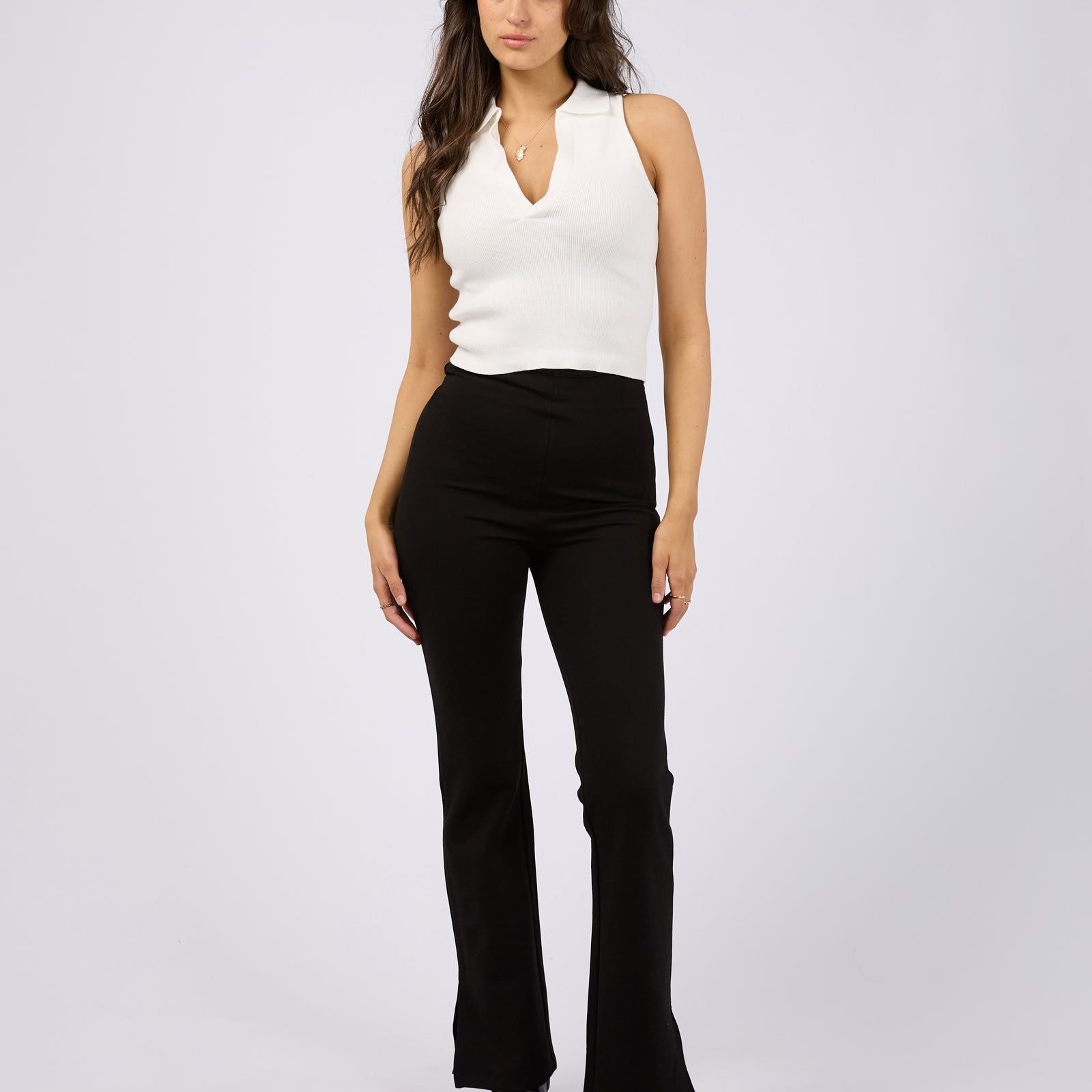 JENNER SIDE SPLIT PANT - BLACK