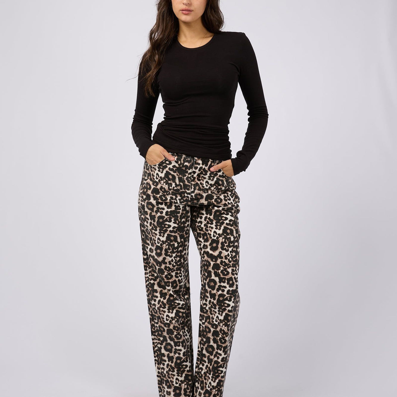 KYLIE LONG SLEEVE TOP - BLACK
