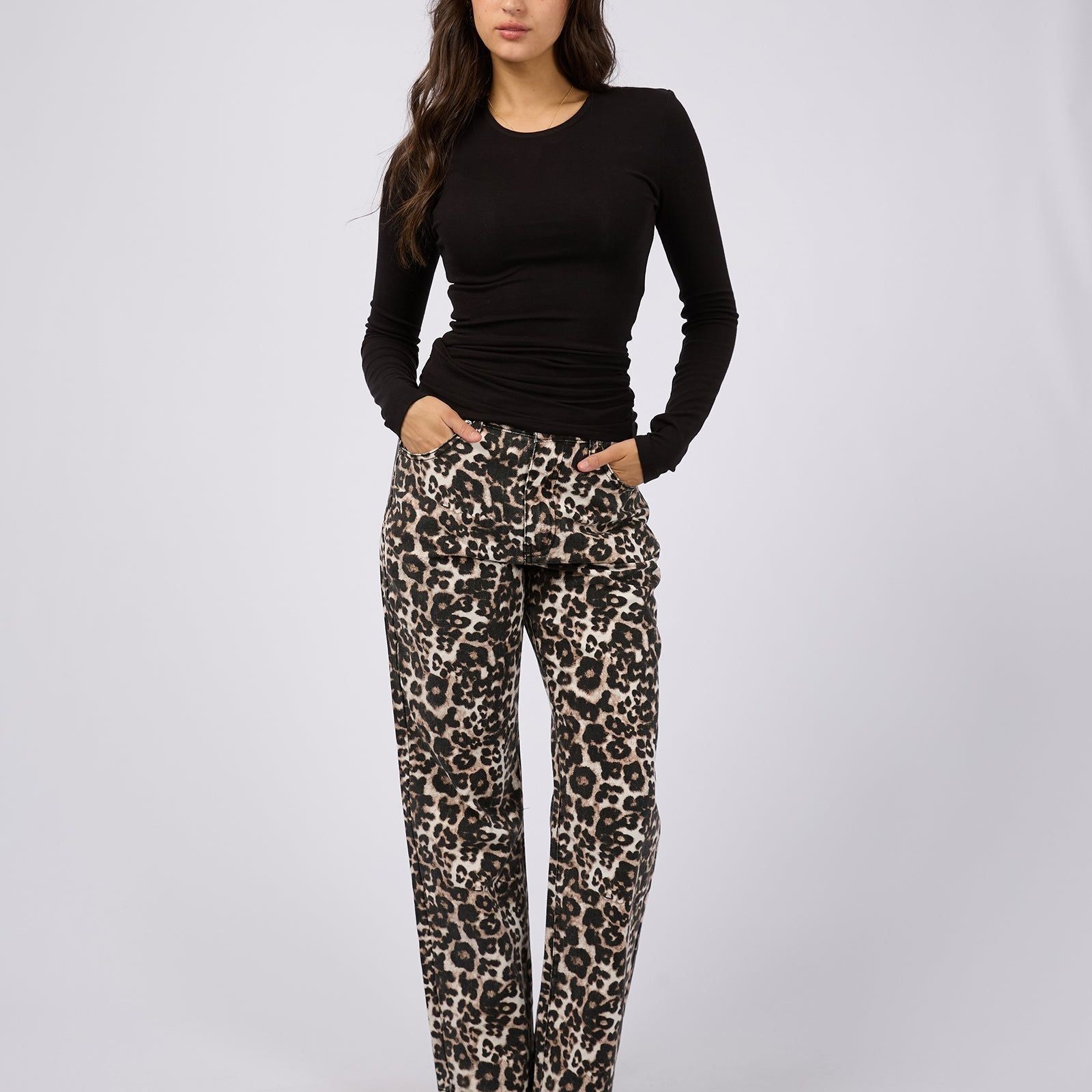 KYLIE LONG SLEEVE TOP - BLACK