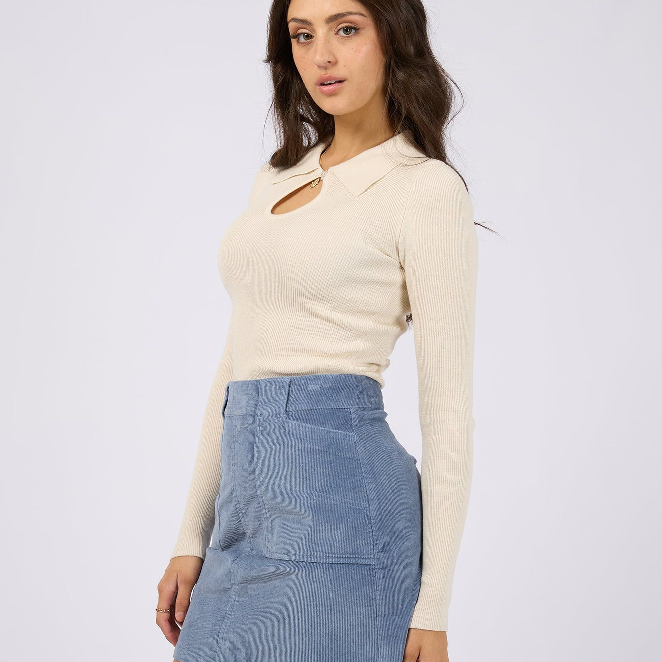 KENDRA KNIT TOP - VANILLA