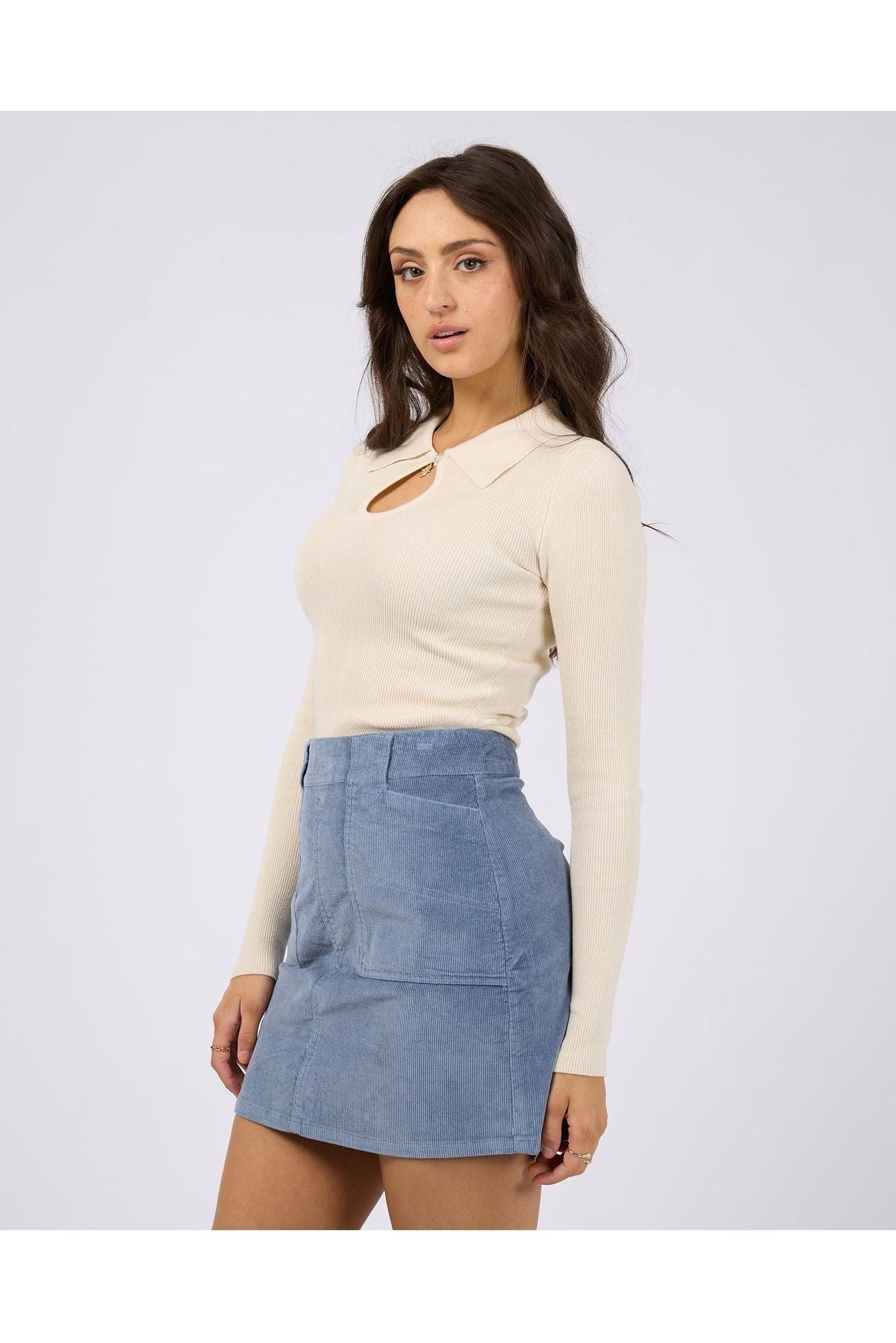KENDRA KNIT TOP - VANILLA