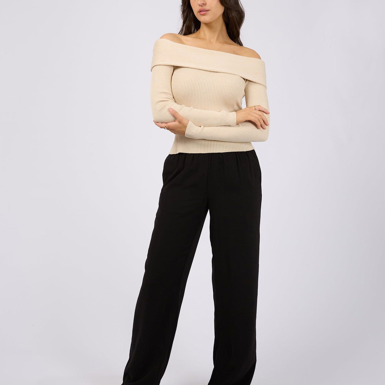 SABINE OFF SHOULDER KNIT - NATURAL