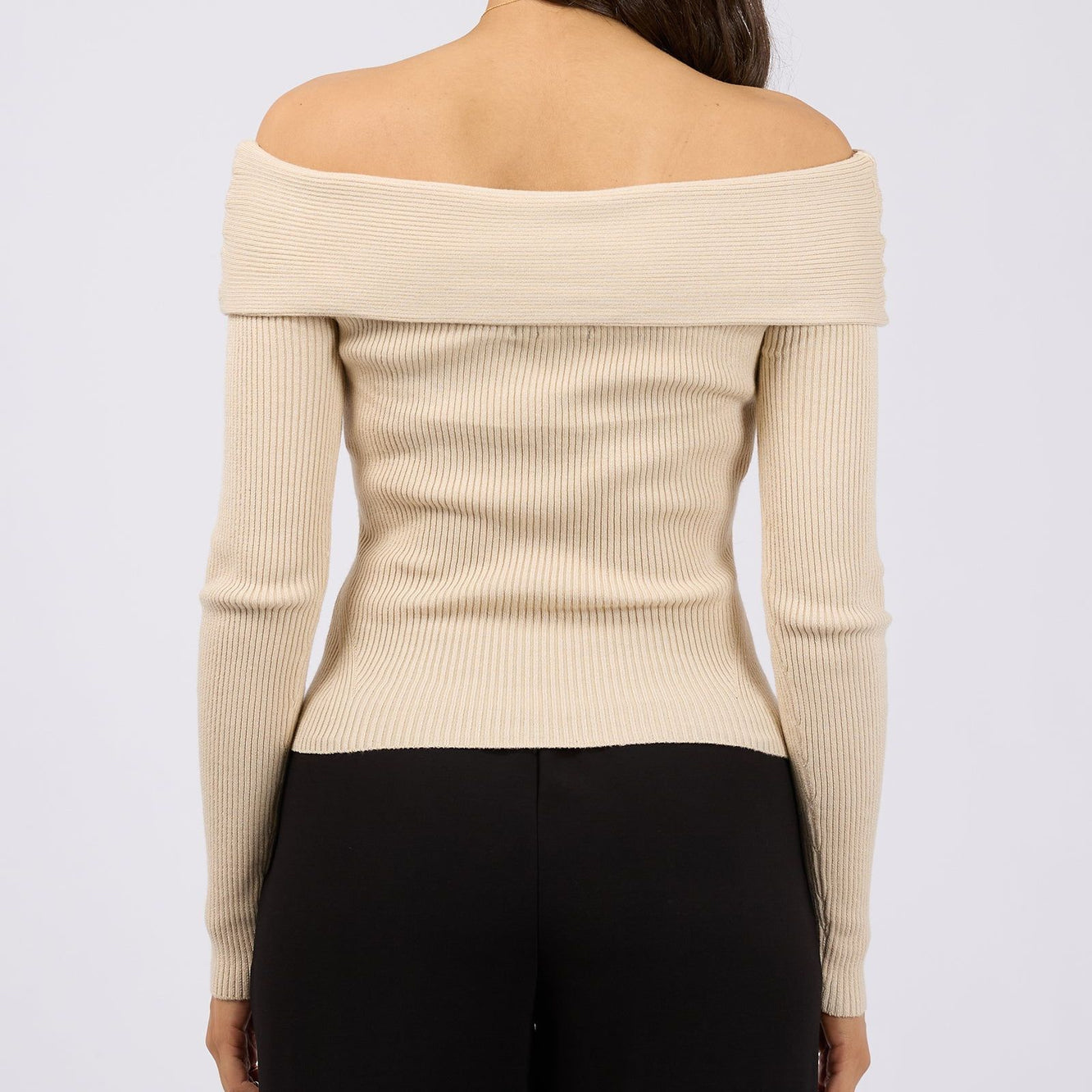 SABINE OFF SHOULDER KNIT - NATURAL