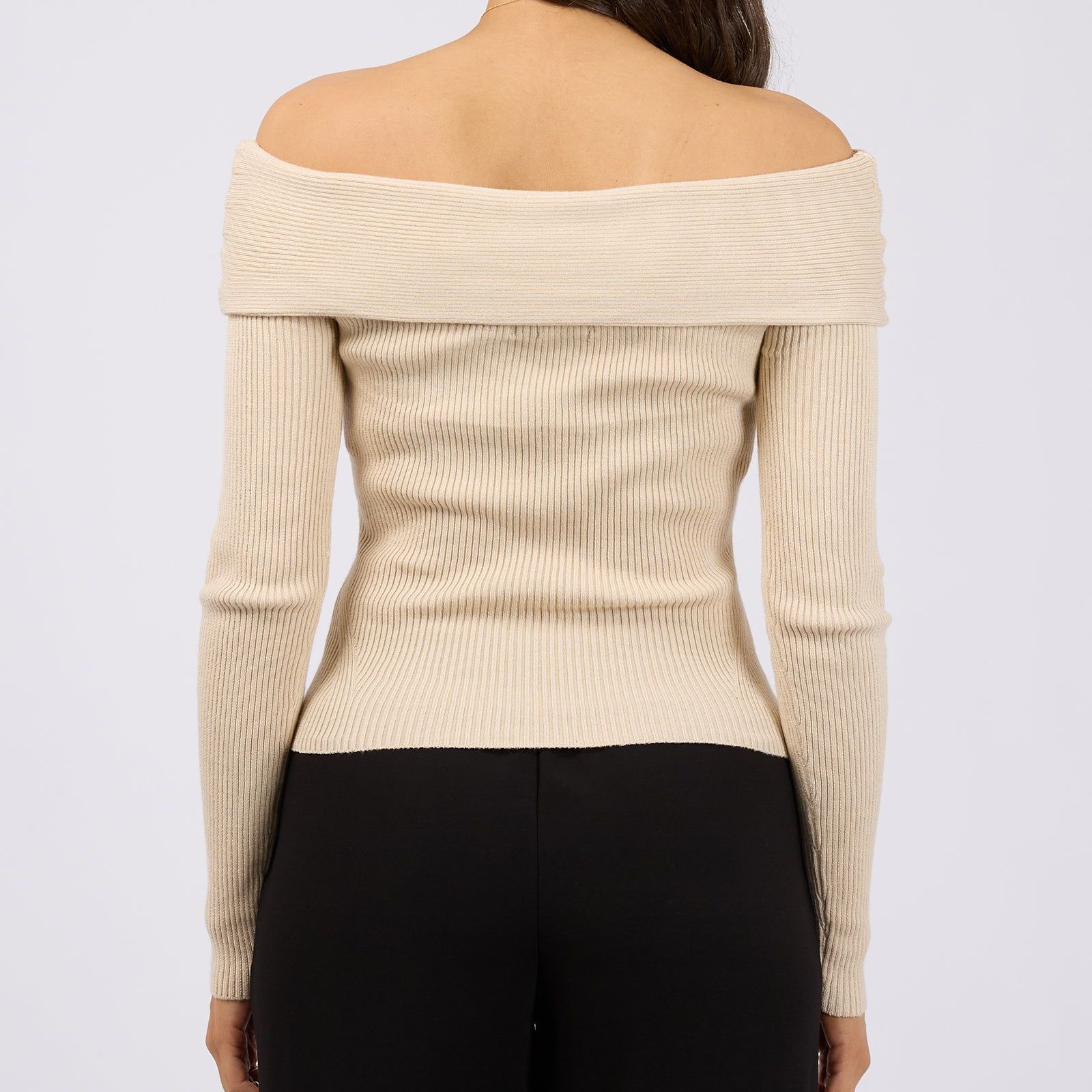 SABINE OFF SHOULDER KNIT - NATURAL